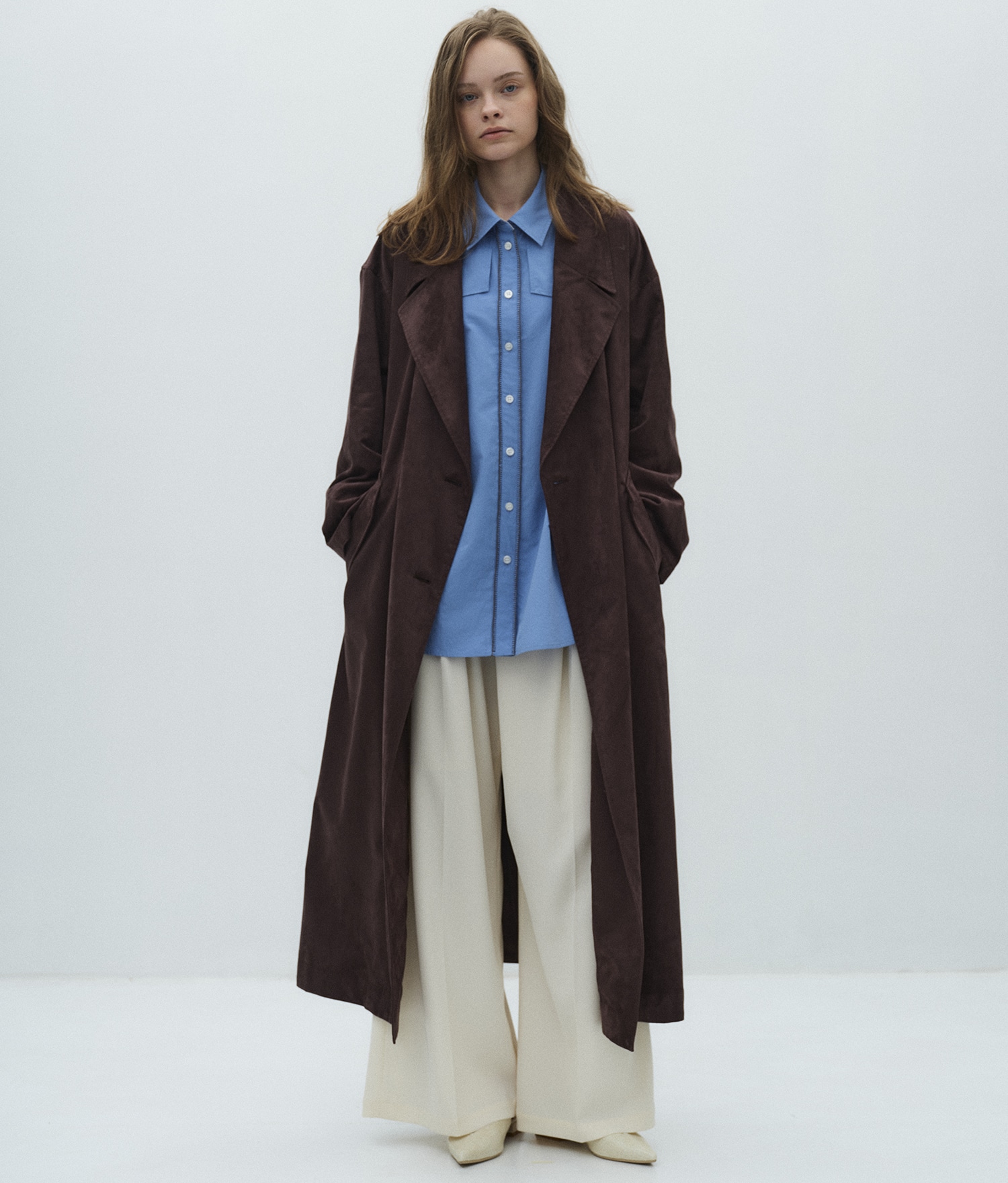 スエードトレンチコート