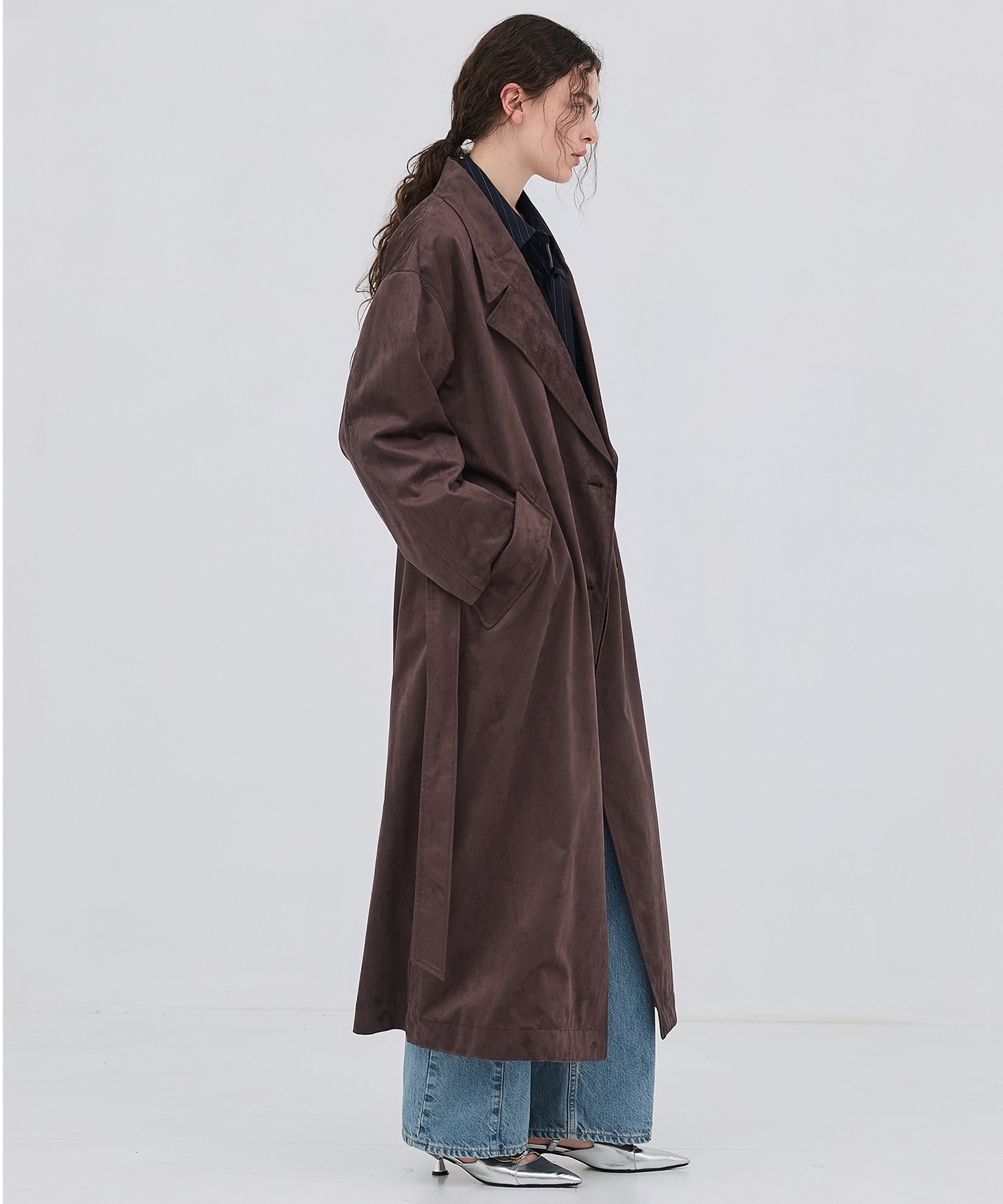 スエードトレンチコート