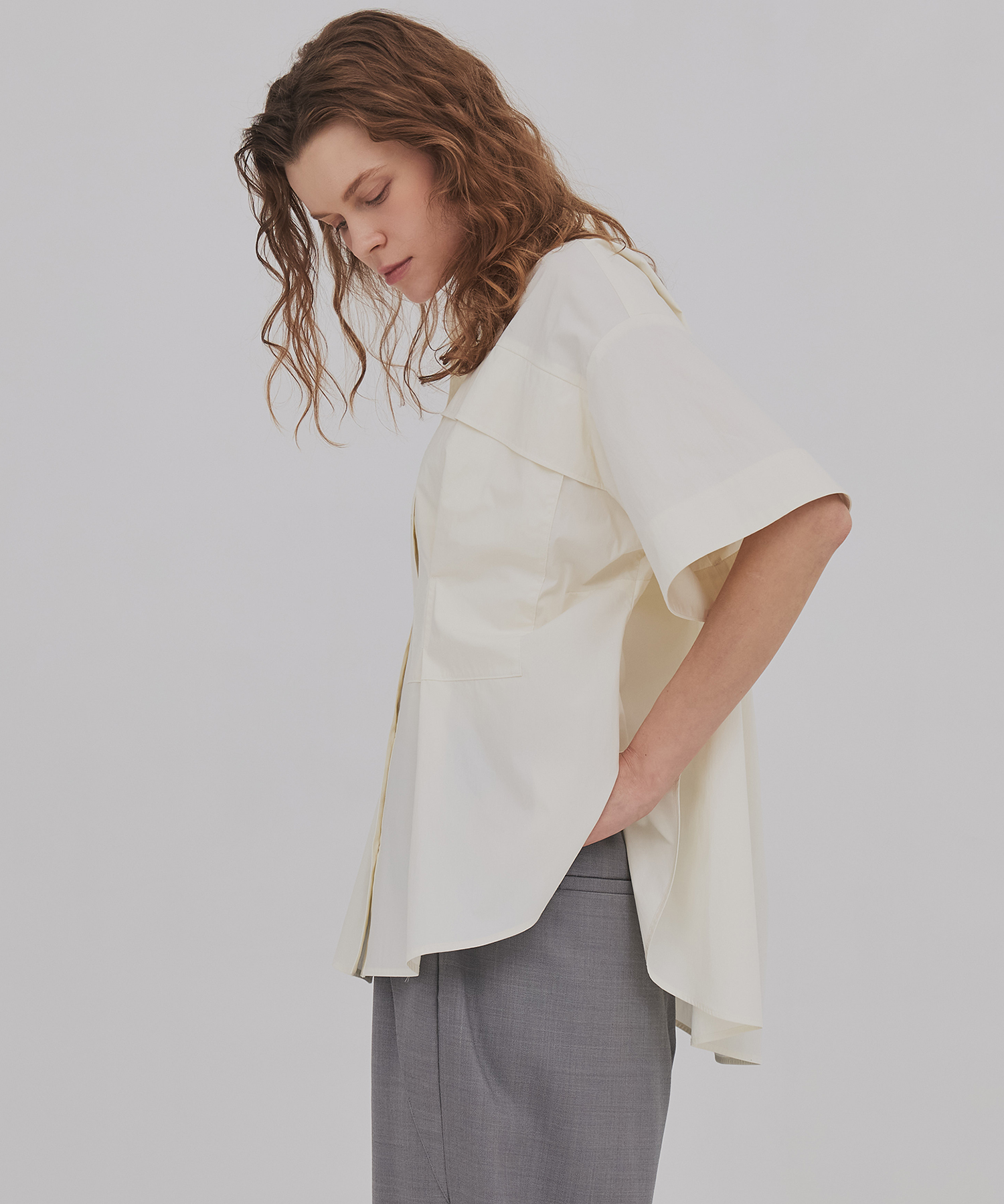 フラップタックハーフスリーブシャツ