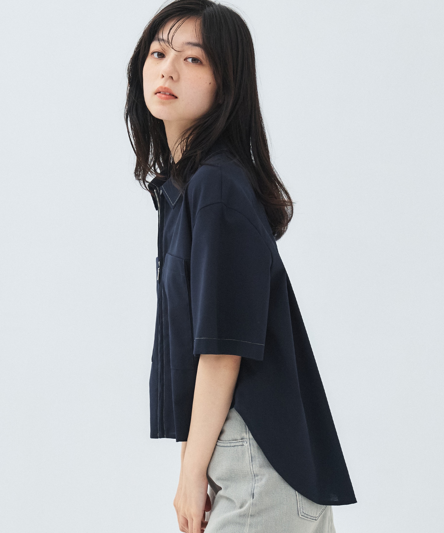 ドライトロフロントジップシャツ