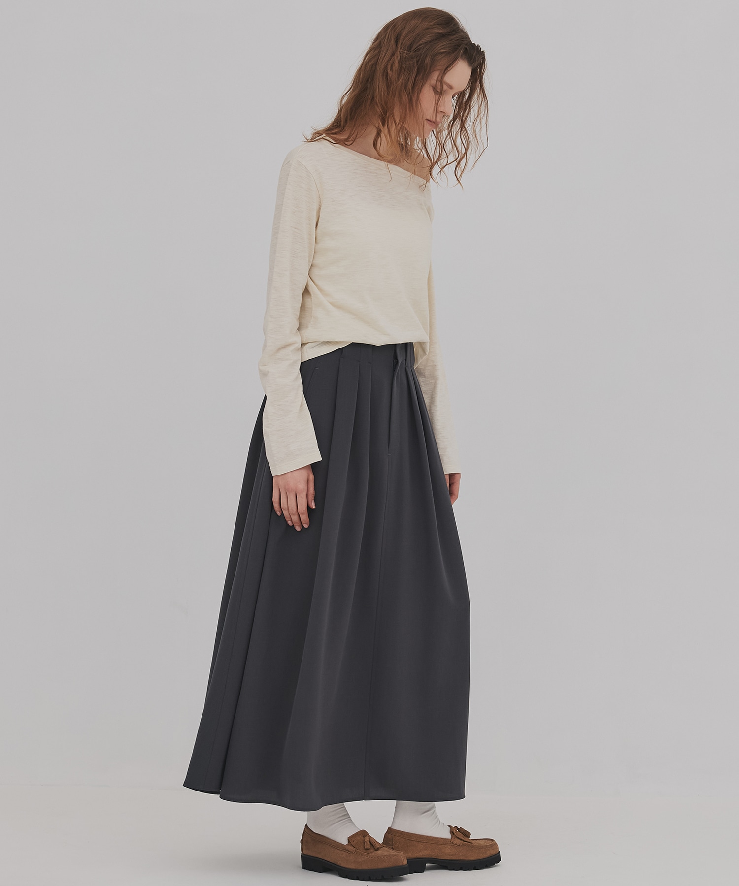 メランジワンショルダーTEE