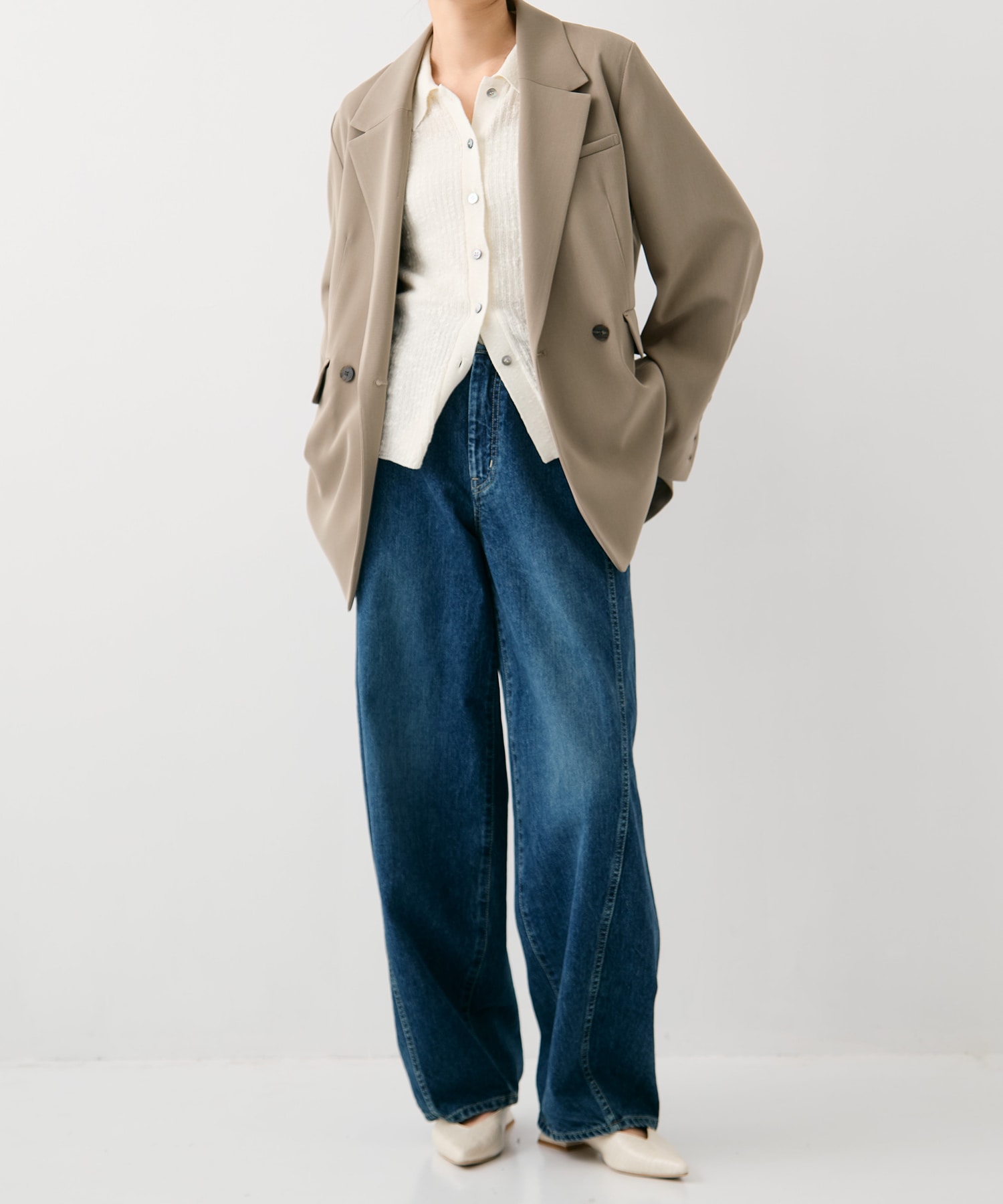 スラブニットカーディガン