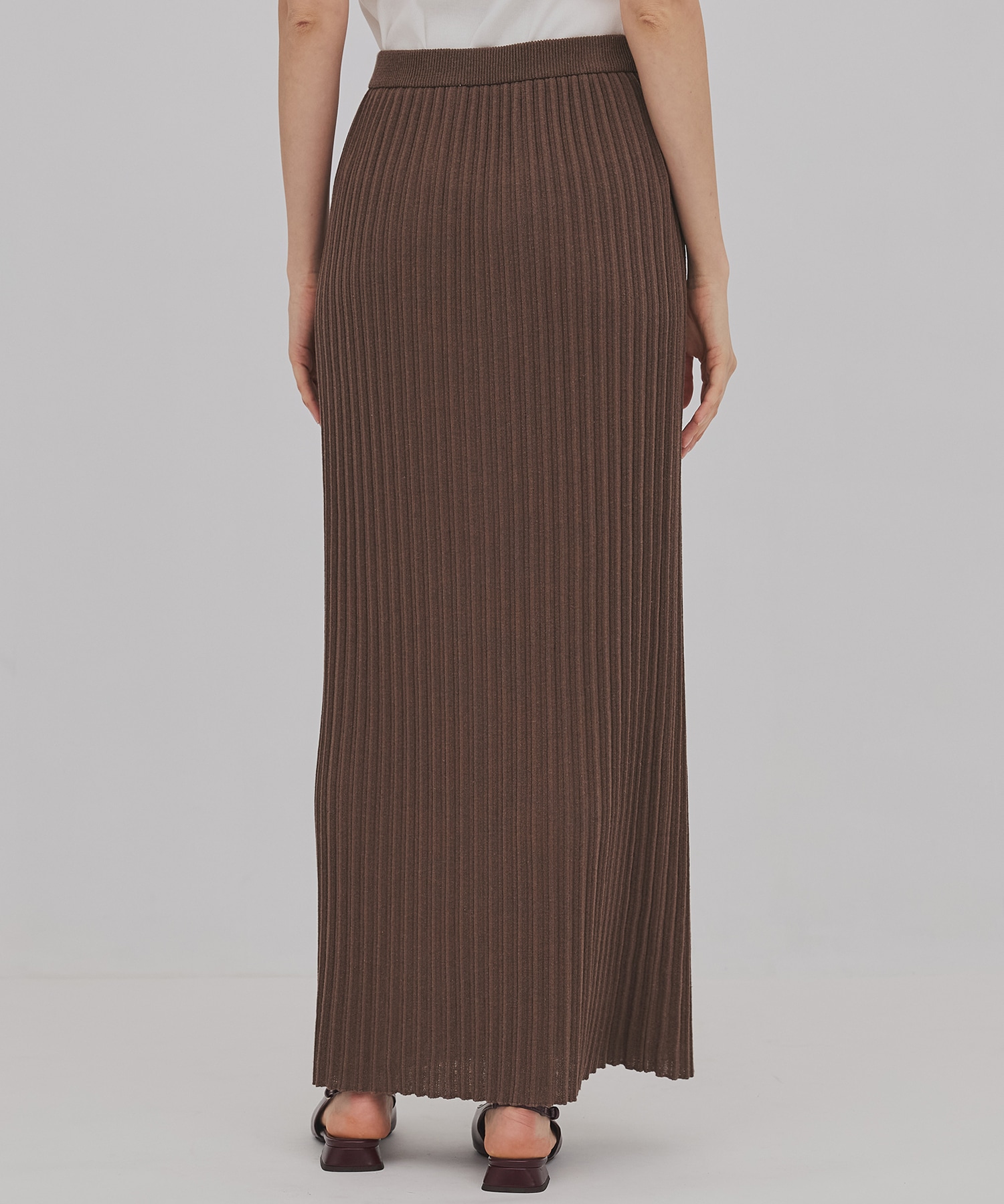 プリーツリブニットタイトスカート