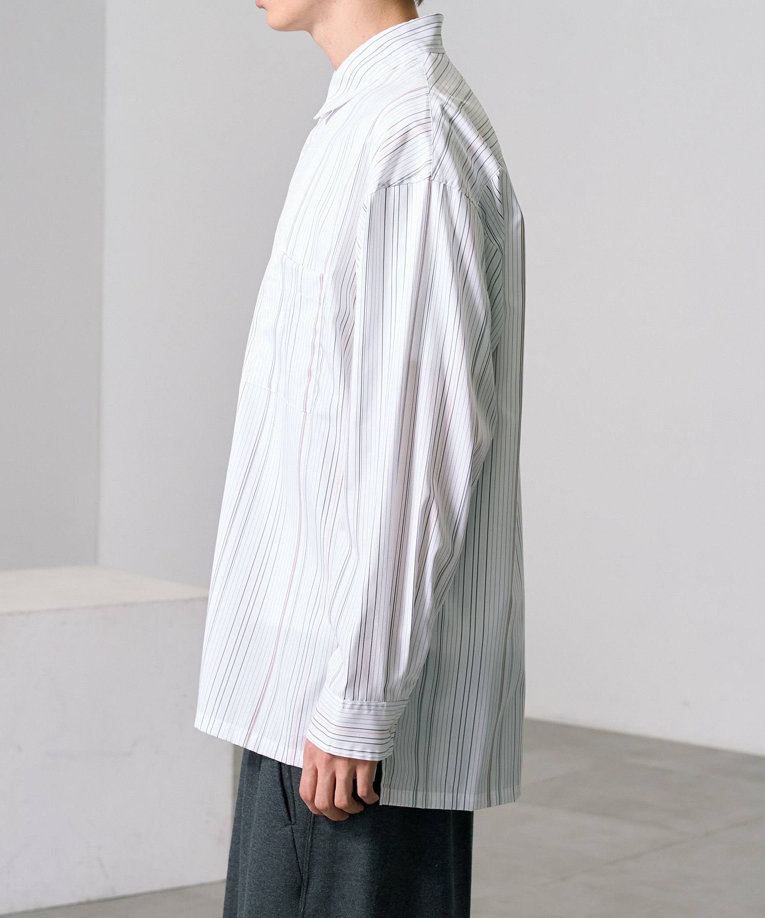 PUBLIC TOKYO シャツ ストライプ サイズ02 グレー シルキーシアーストライプシャツ(1 GREY): : メンズ｜PUBLIC