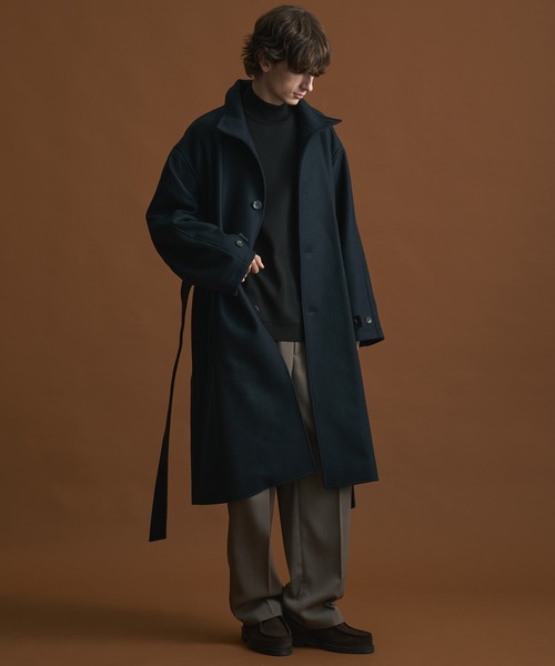 Super140s メルトンスタンドコート