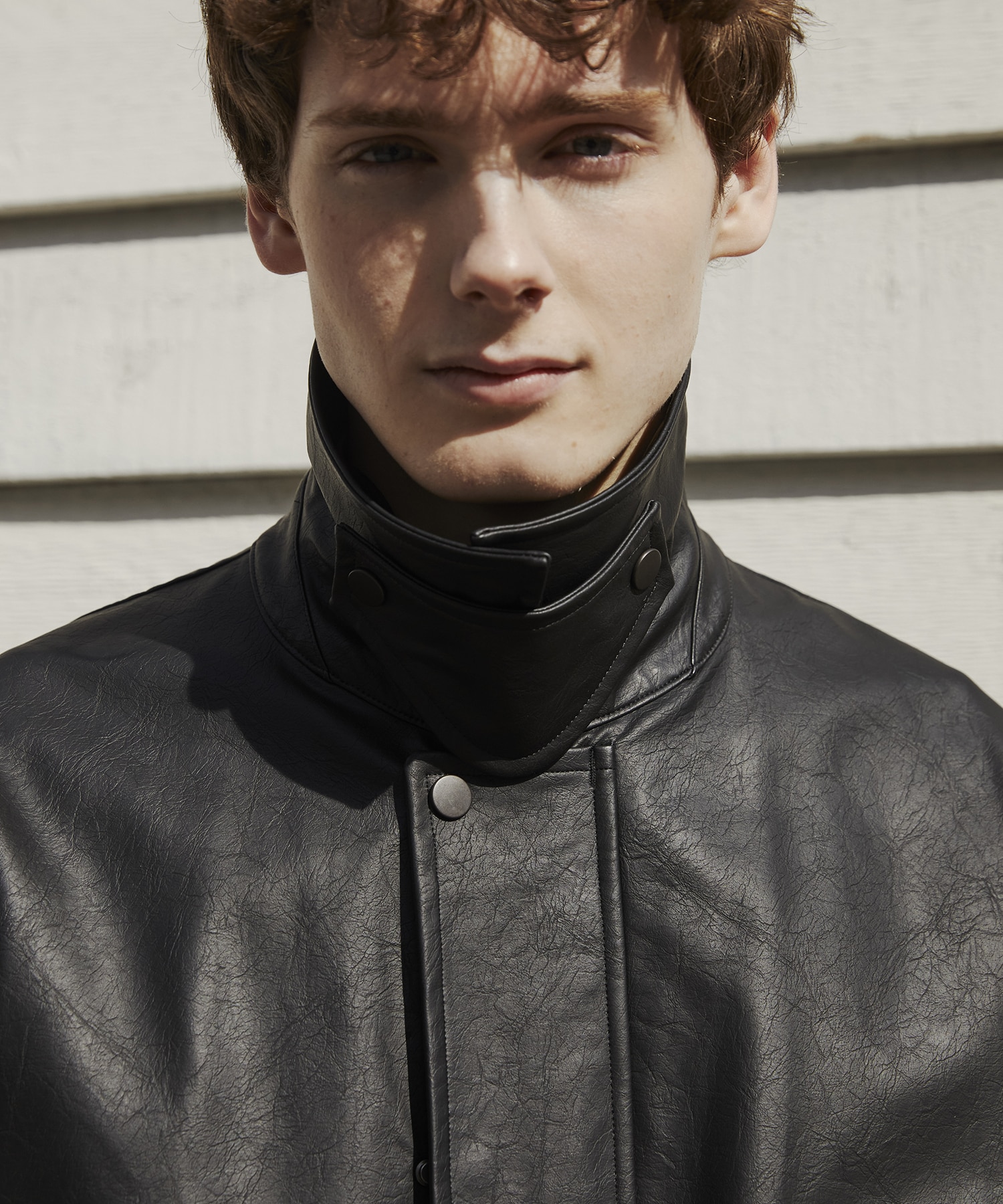 ヴィンテージフェイクレザーブルゾン(1 BLACK): : メンズ｜PUBLIC