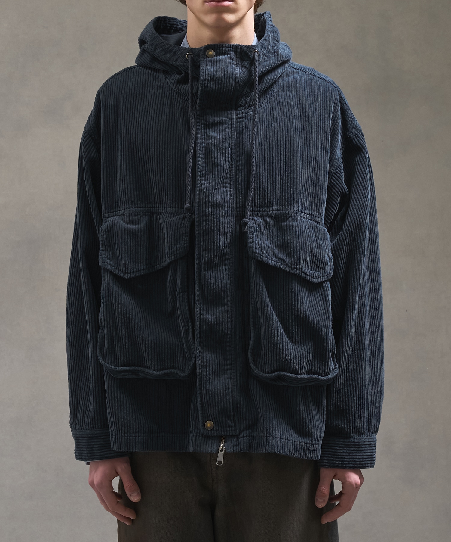 ガーメントダイコーデュロイフードブルゾン