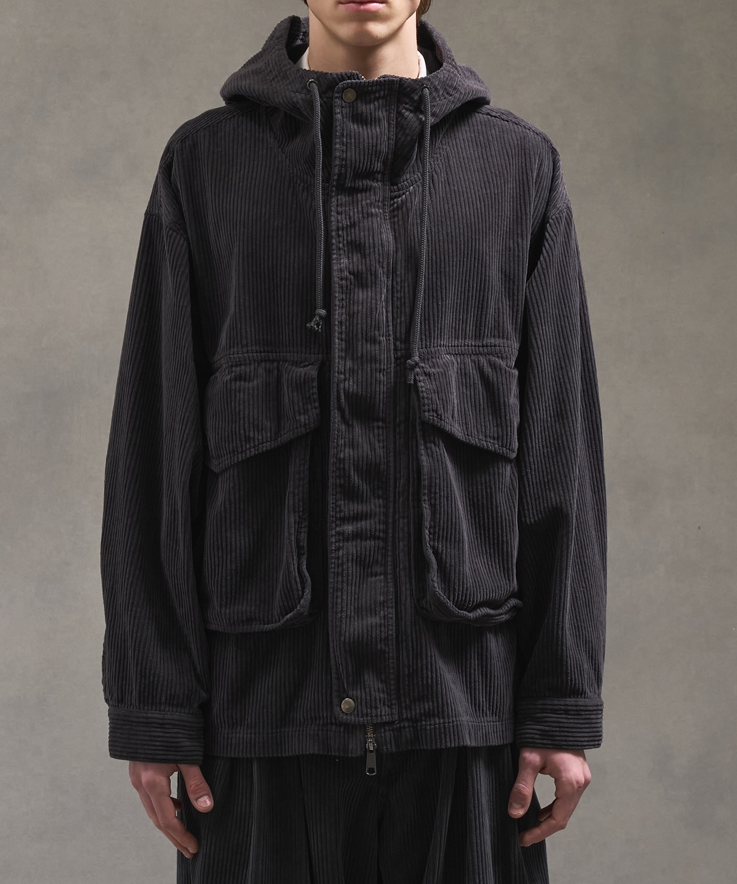 ガーメントダイコーデュロイフードブルゾン