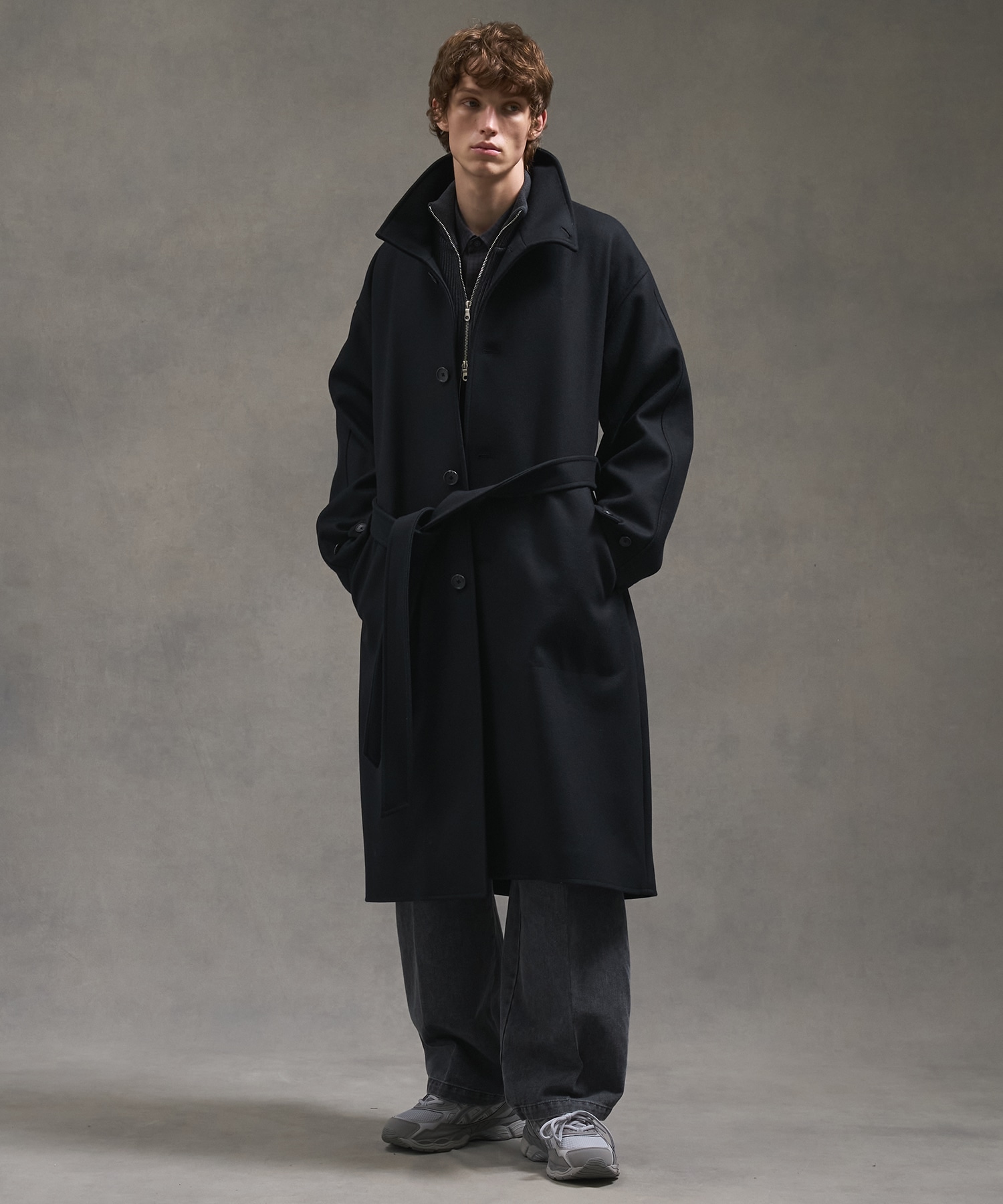 Super140sメルトンスタンドコート