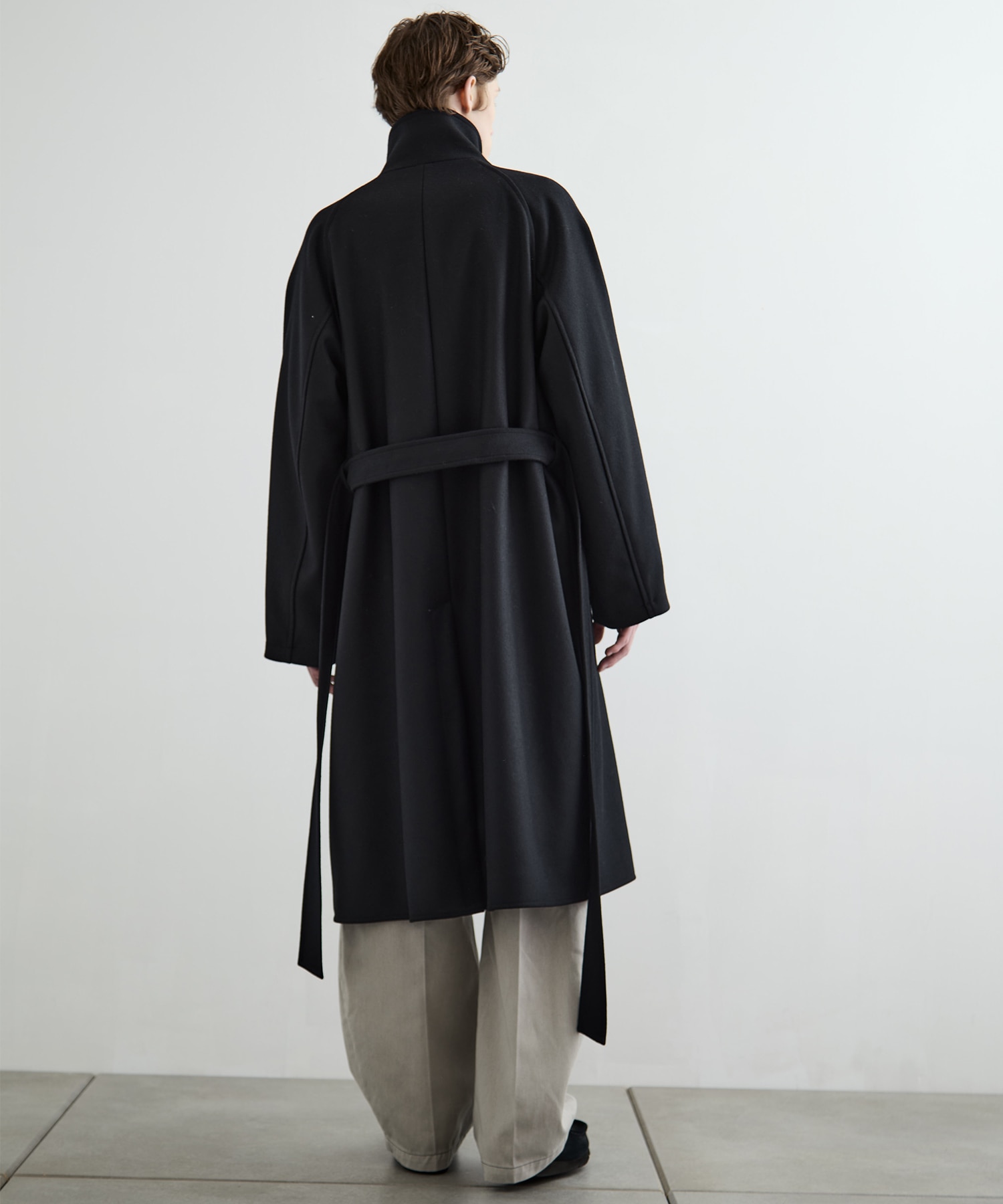 Super140sメルトンスタンドコート