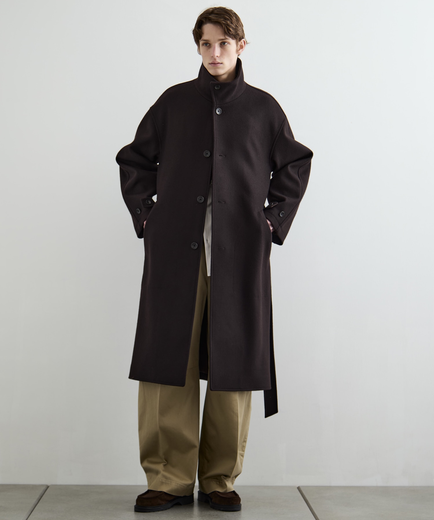 Super140sメルトンスタンドコート