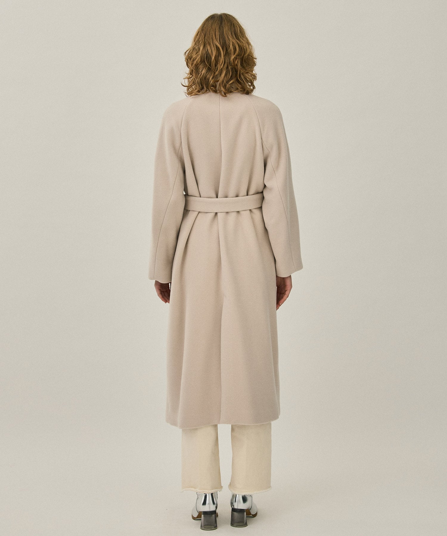 1 162551001066 COAT IVORY S140 S140ダブルベロアスタンドコート