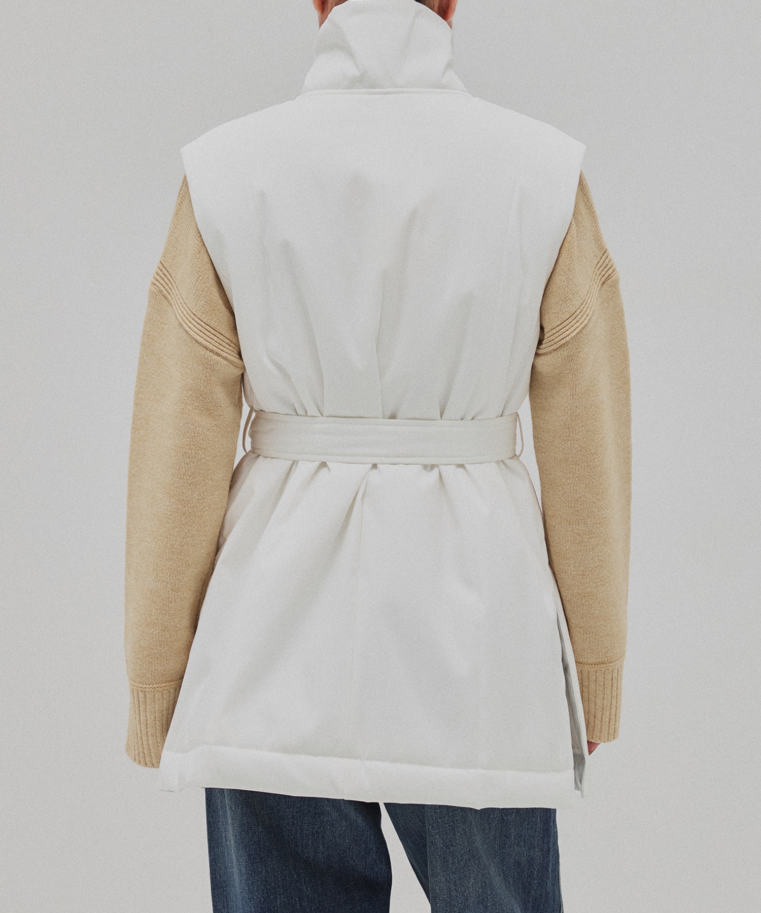 キルティングスタンドカラージレ