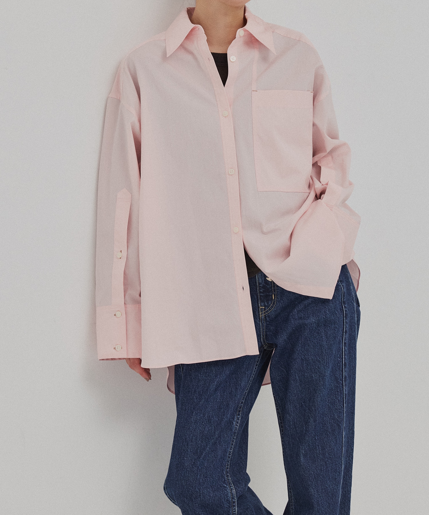 ビッグポケットラウンドシャツ