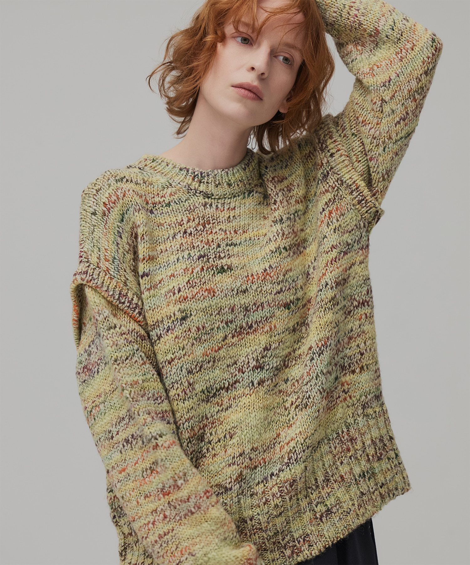 ロービングミックスカラーニット