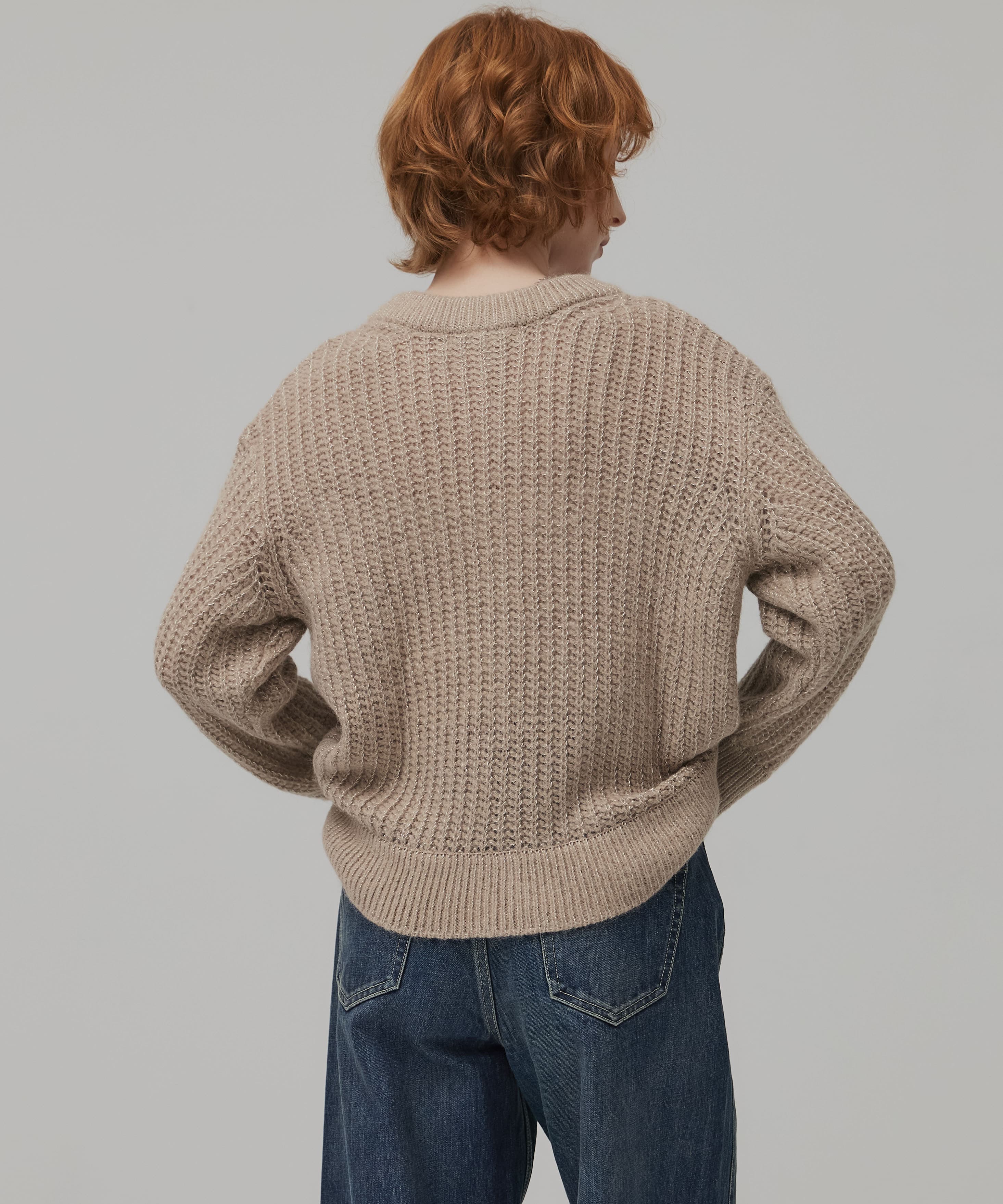 グリッターヘアリーニットカーディガン