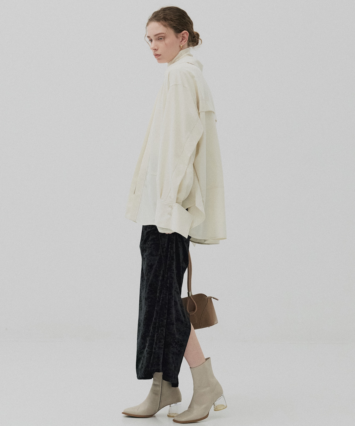 ジップアップオーバーシャツ