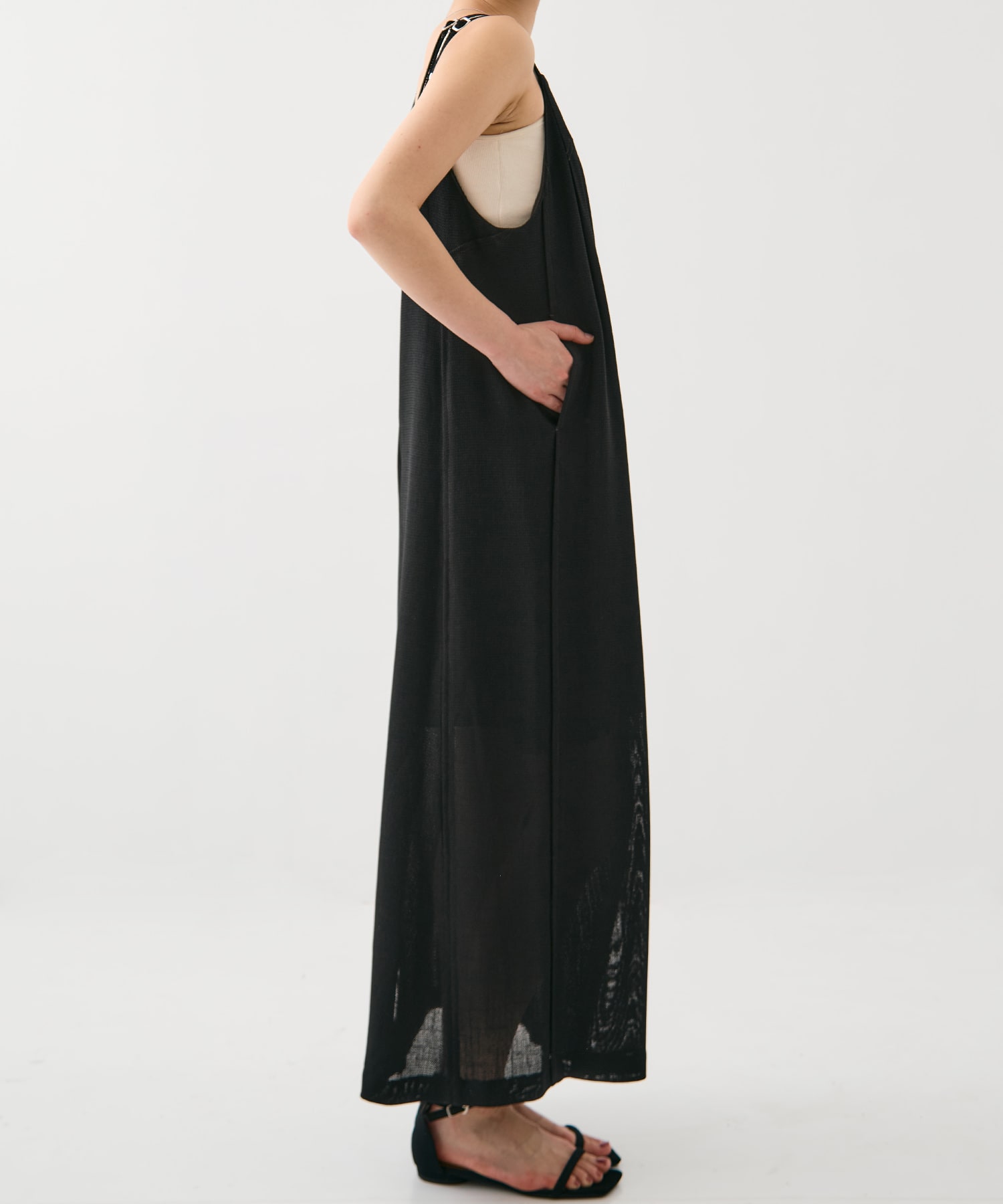 カラミメッシュキャミワンピ