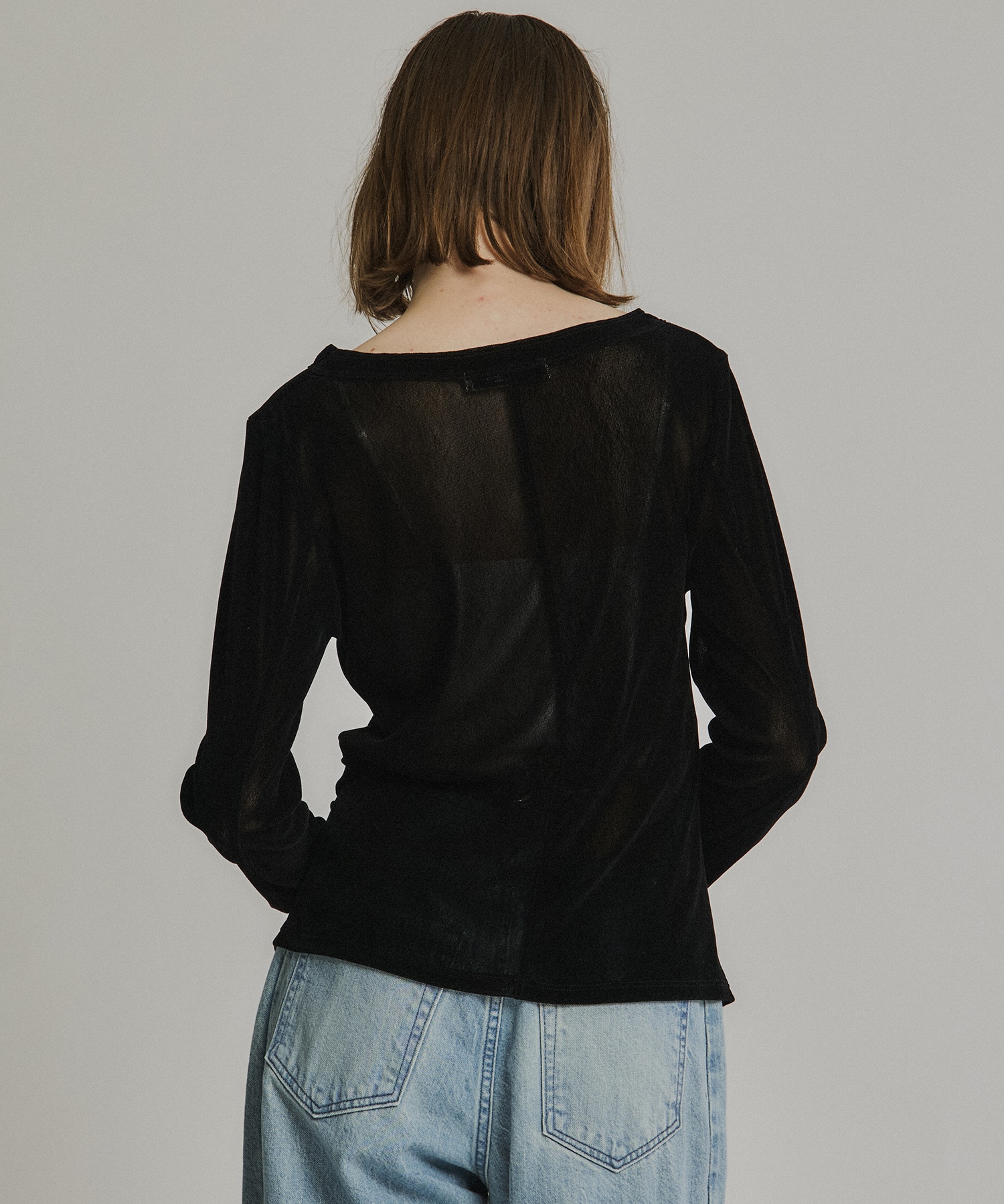 シャーリングベロアチュールスリットTOP