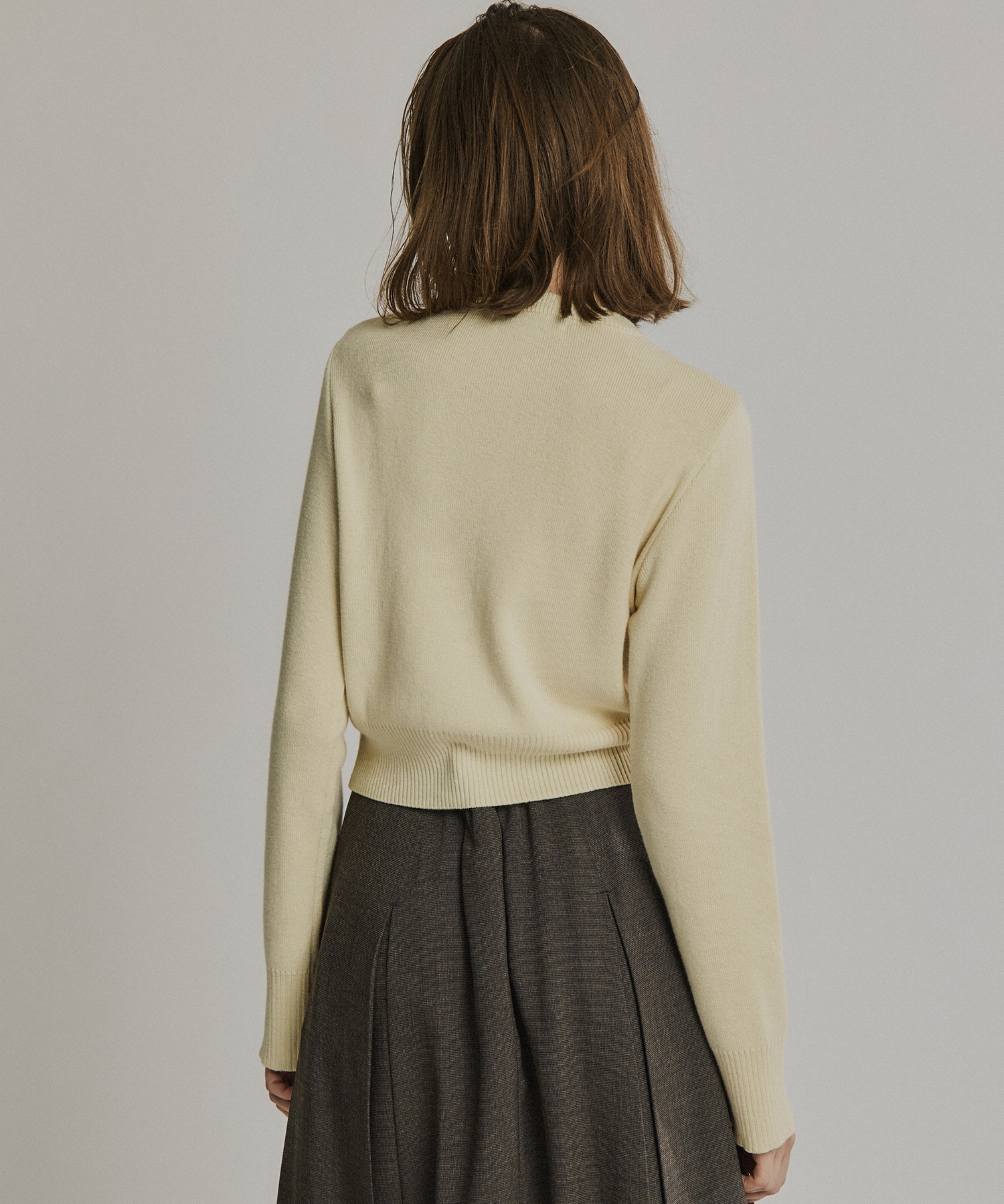 コットンカシミヤクルーカーデ