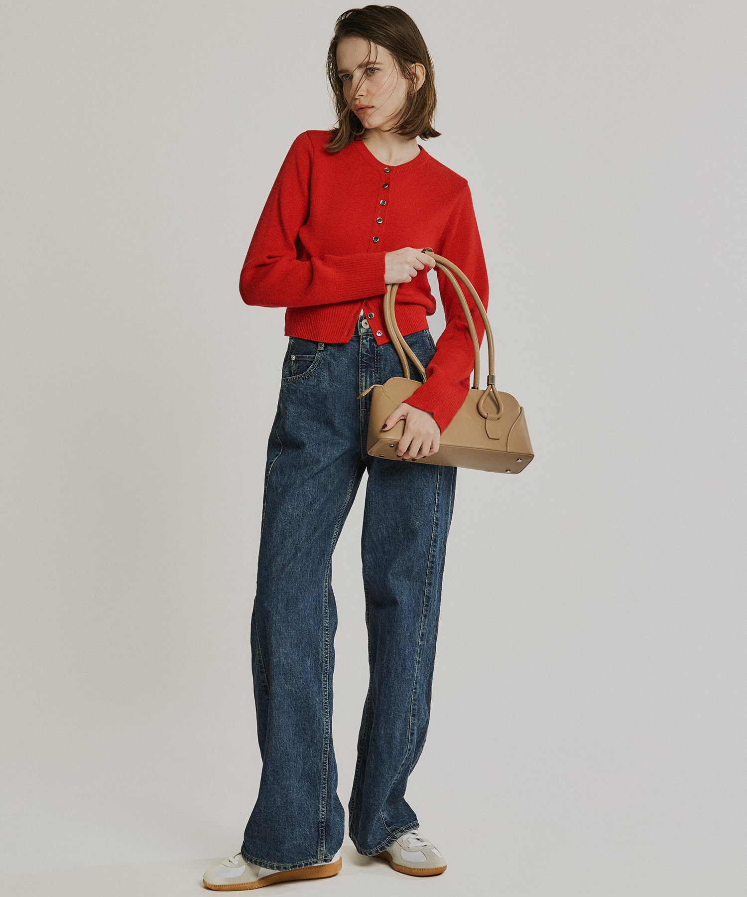 コットンカシミヤクルーカーデ