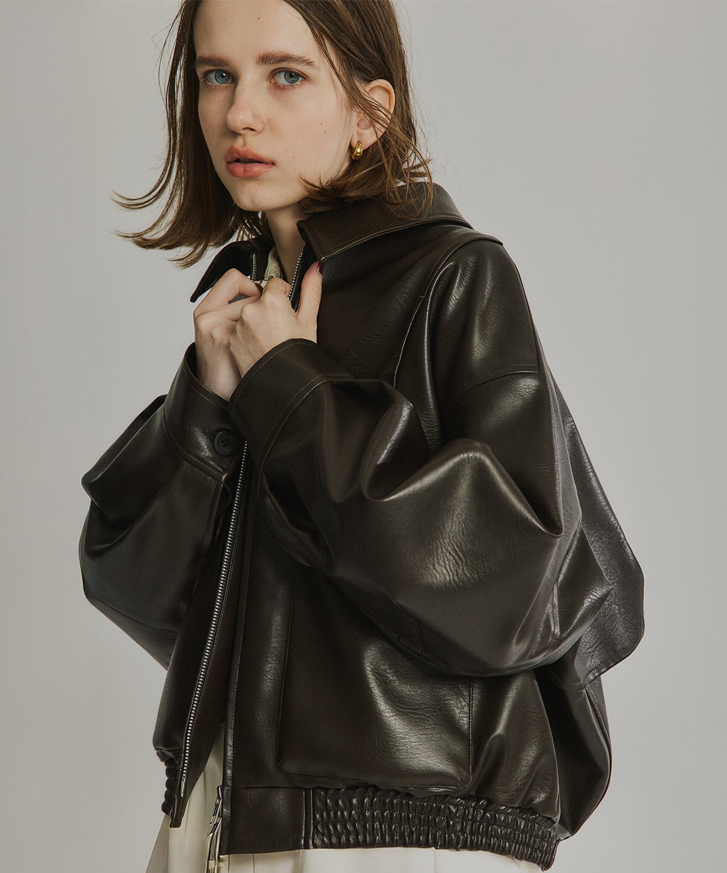 〈残りわずか〉フローヨークレザーブルゾン