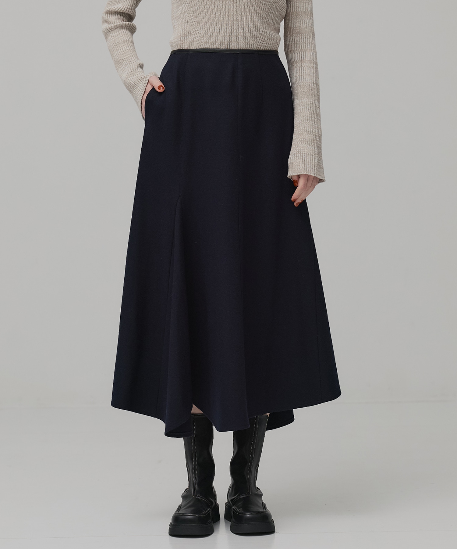ウールジャージフレアスカート