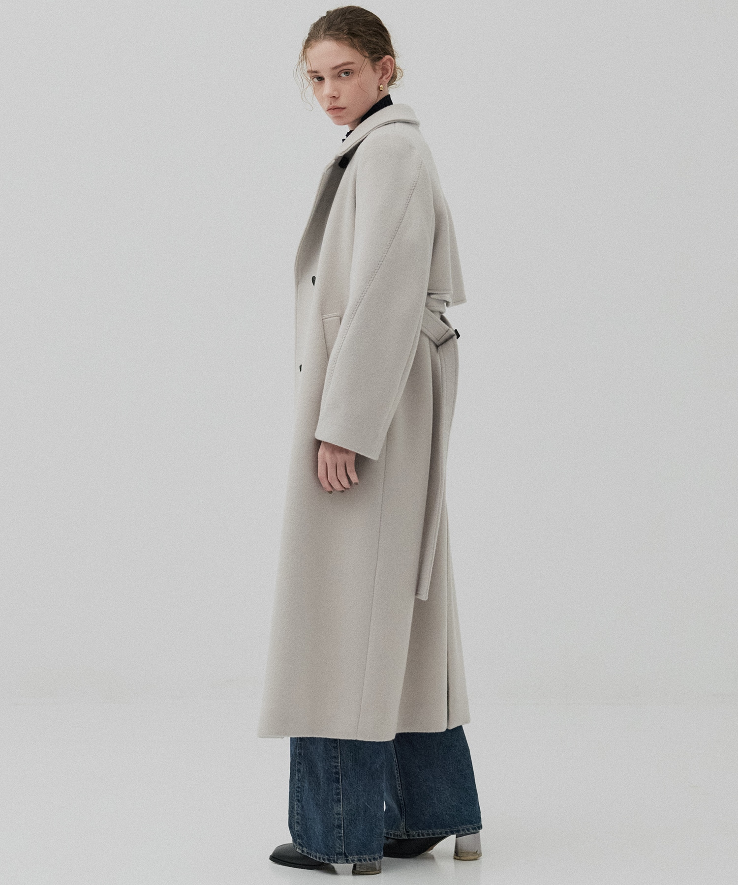 SUPER140アシメオーバーヨークコート