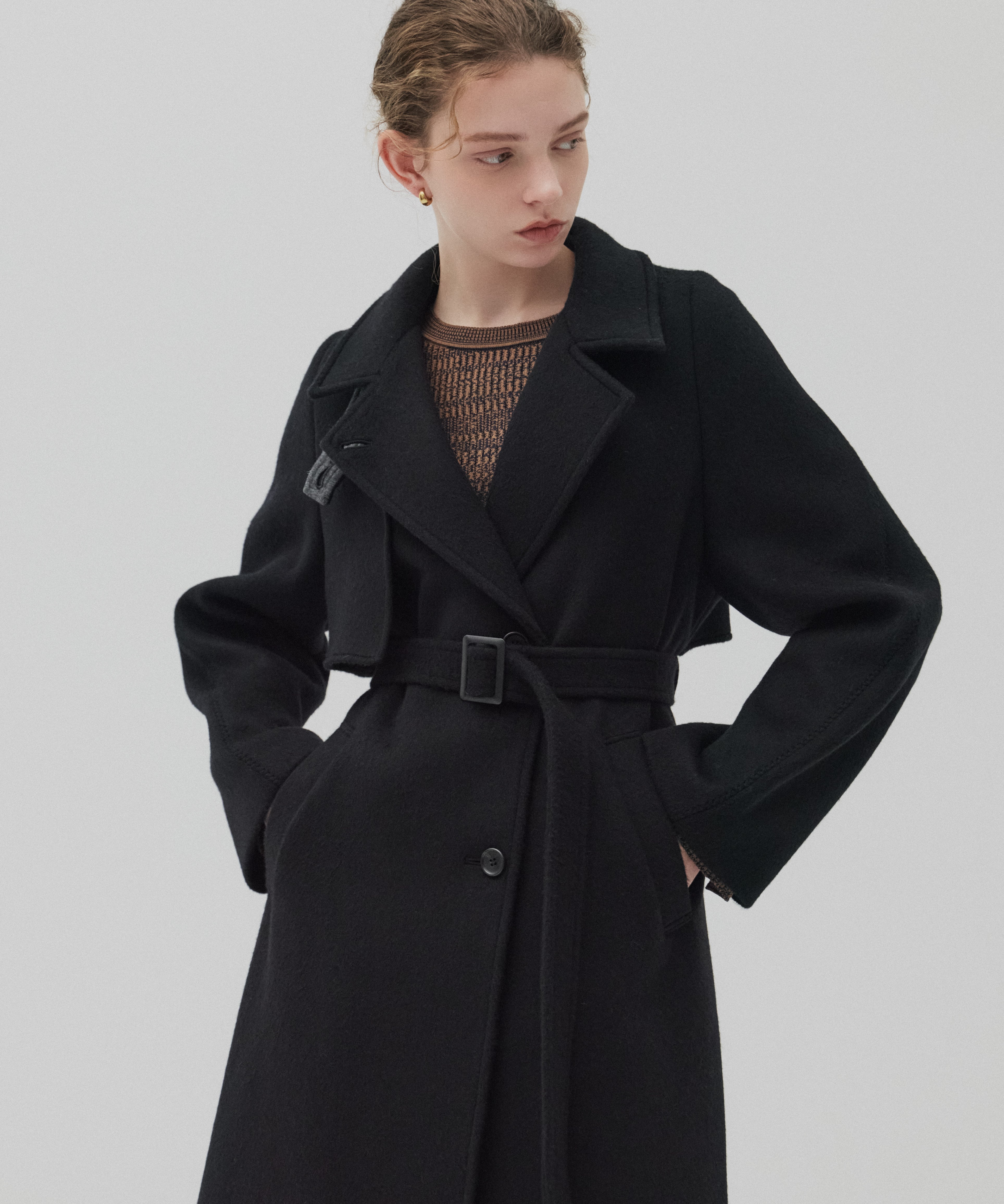 SUPER140アシメオーバーヨークコート