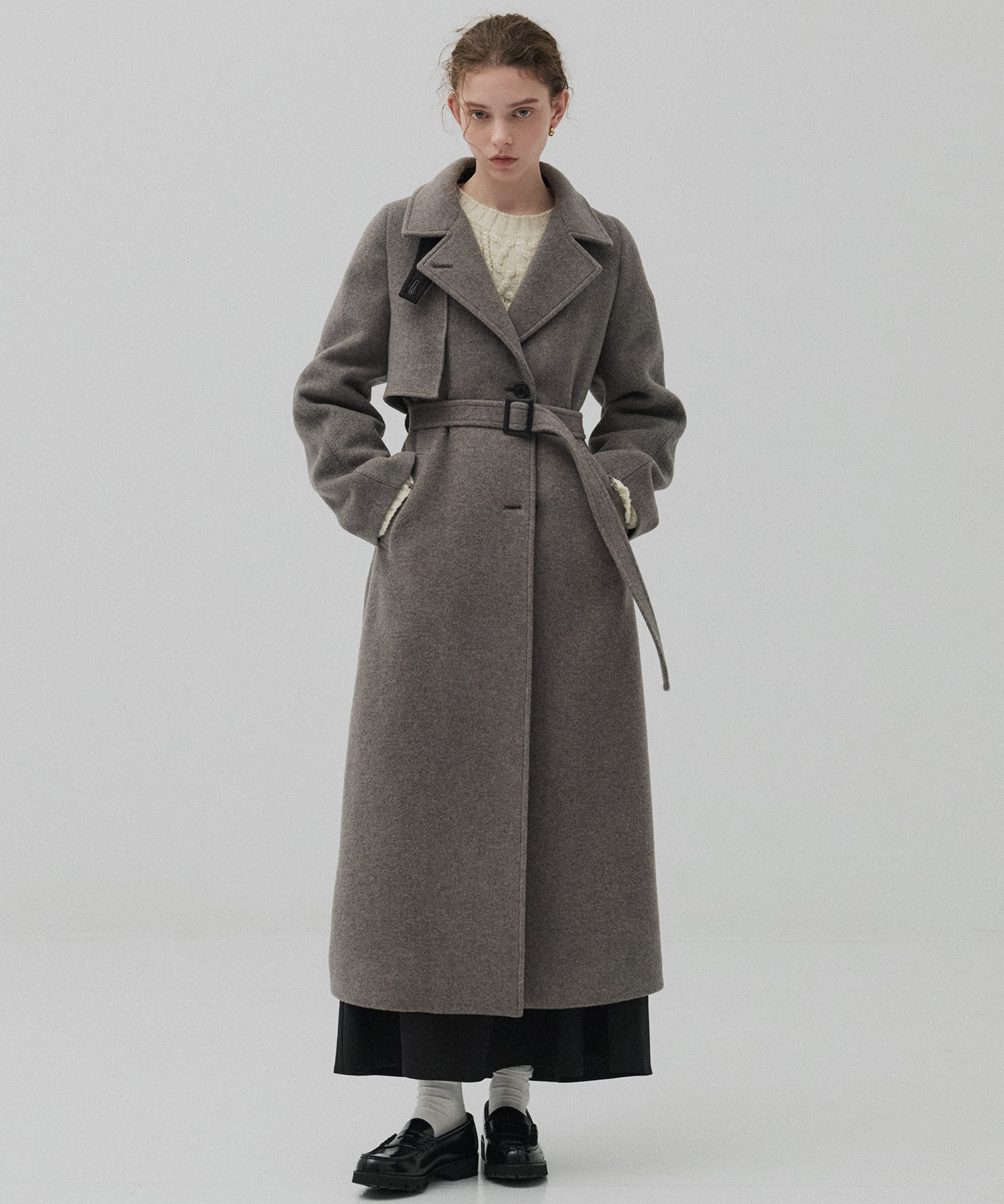 LAMBSアシメオーバーヨークコート(1 GREY): : ウィメンズ｜PUBLIC