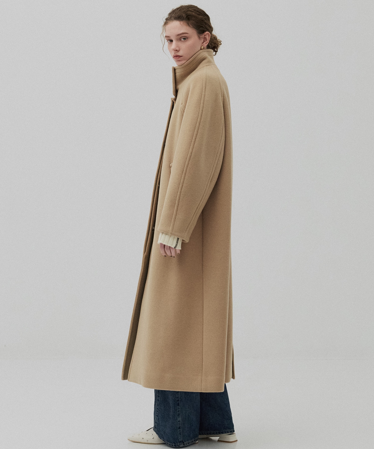 SUPER140スタンドカラーコート