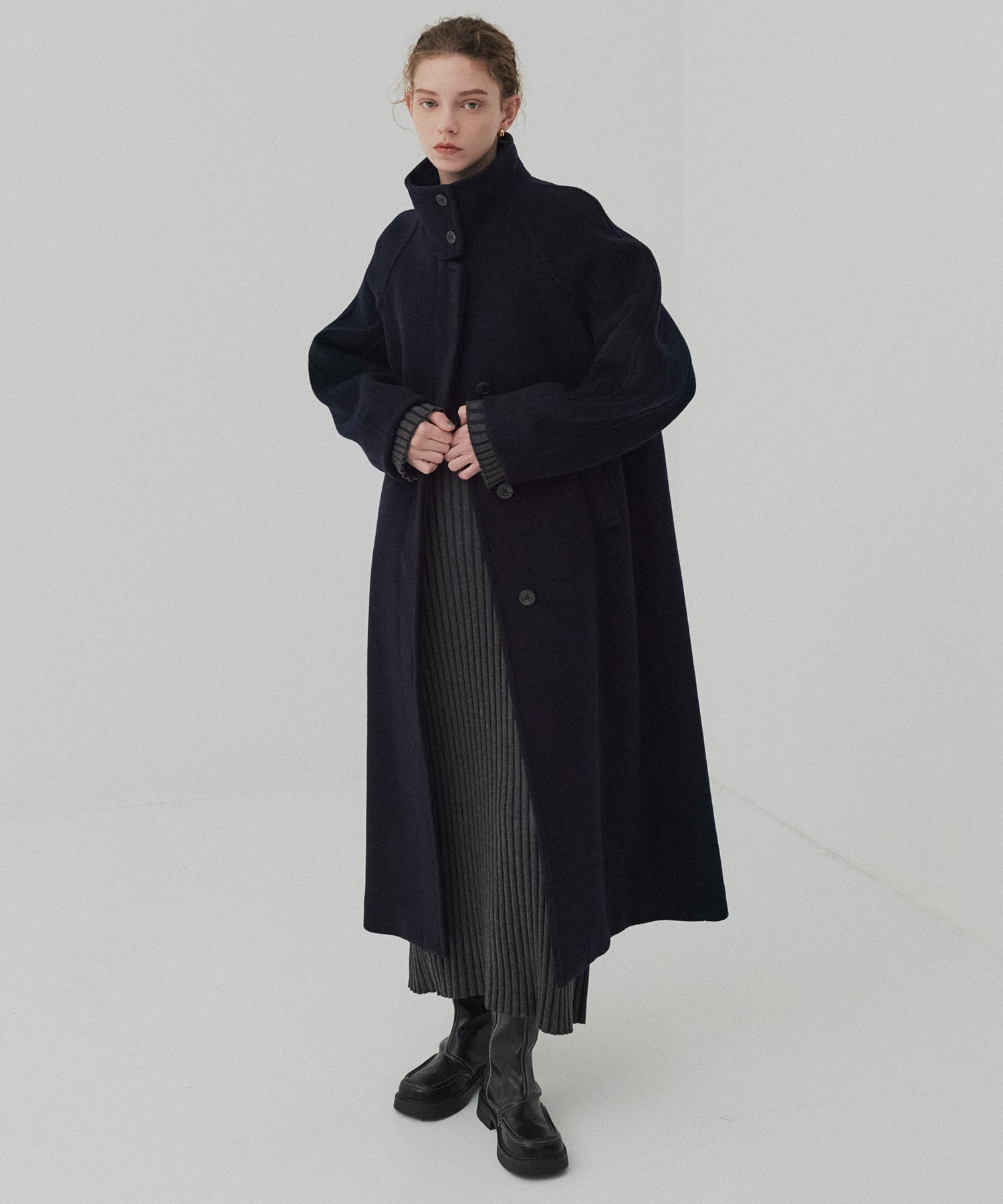 SUPER140スタンドカラーコート