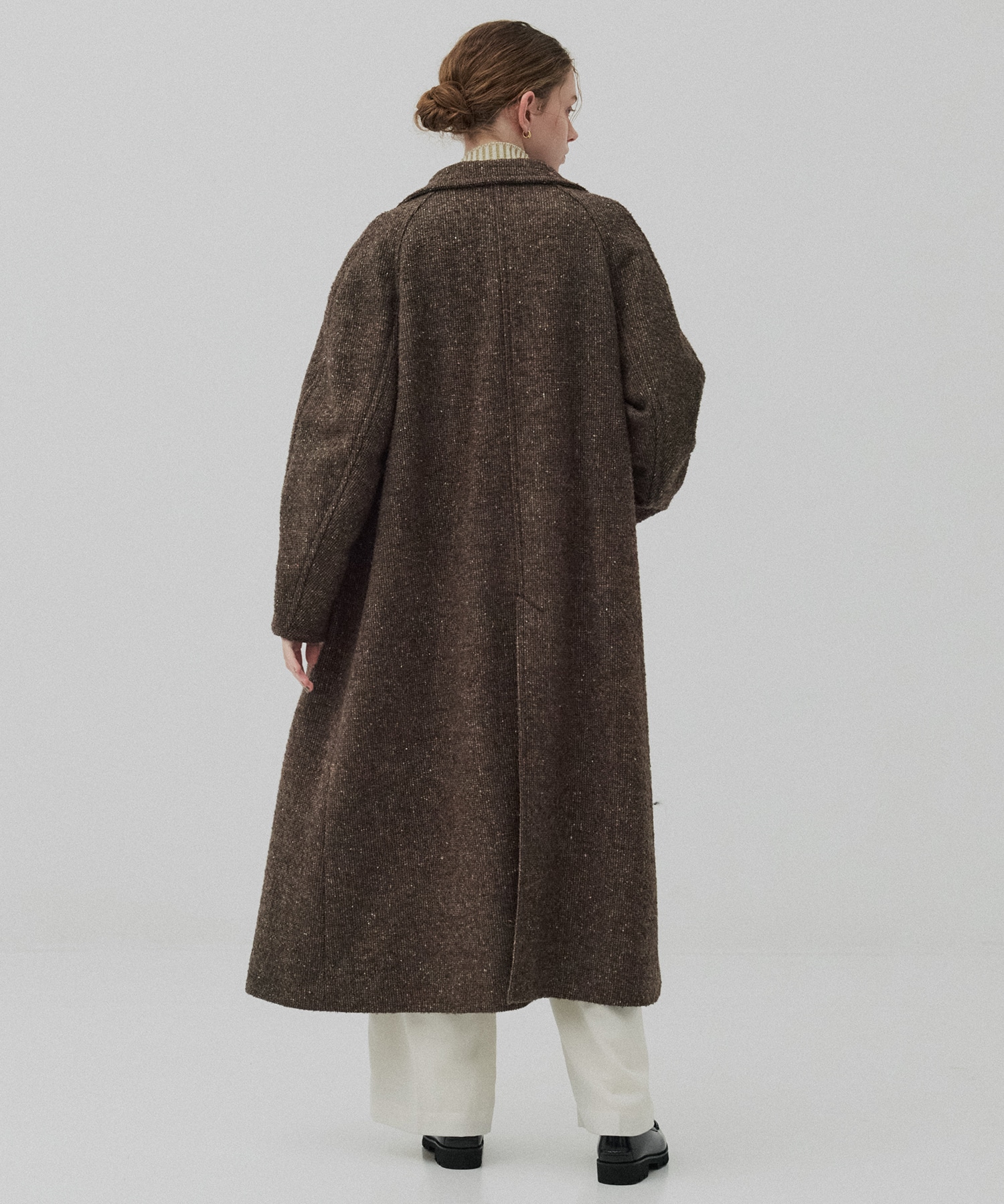 ツイードスタンドカラーコート