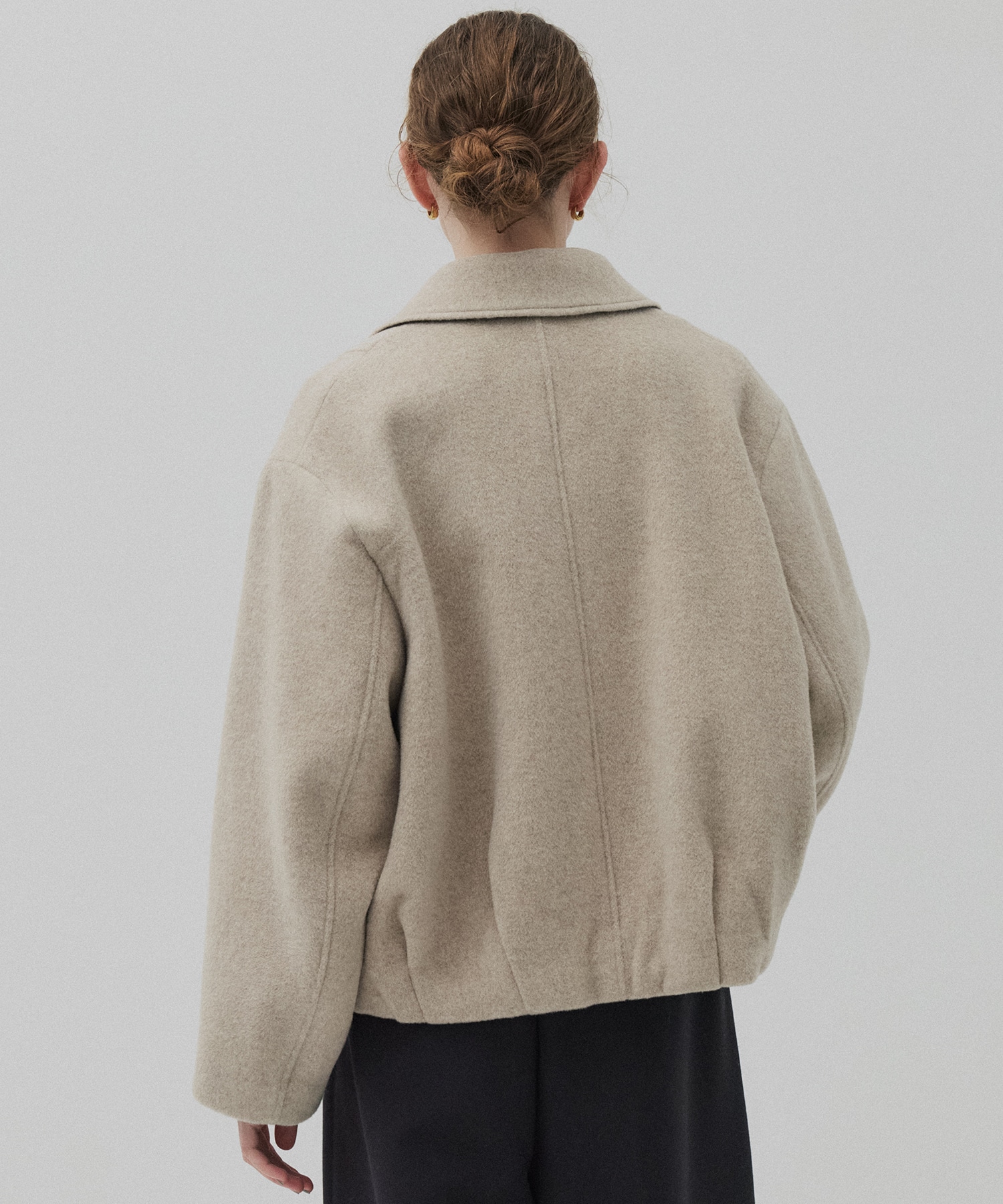 【再入荷】ウールジップタックショートコート