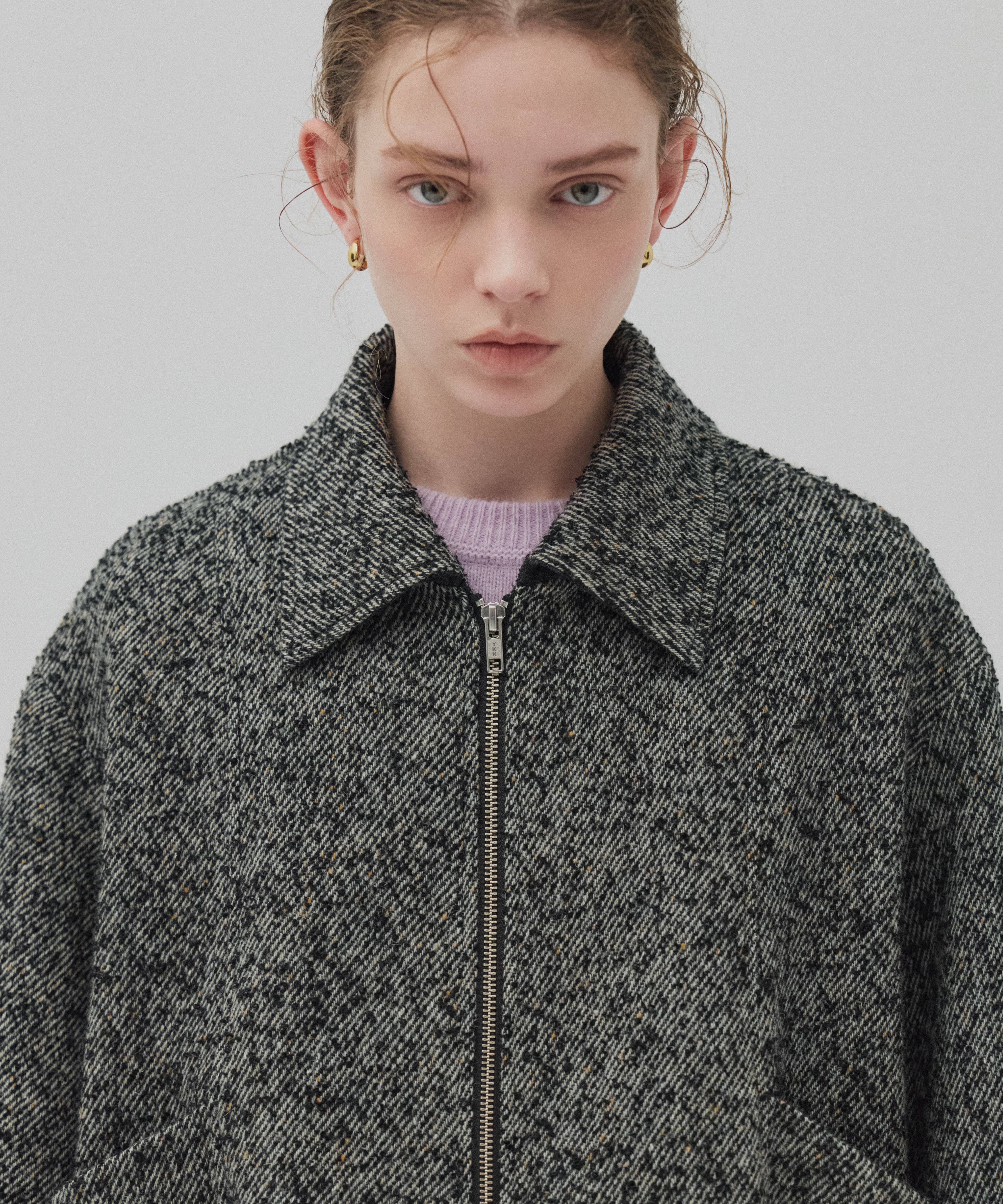 ウールジップタックショートコート