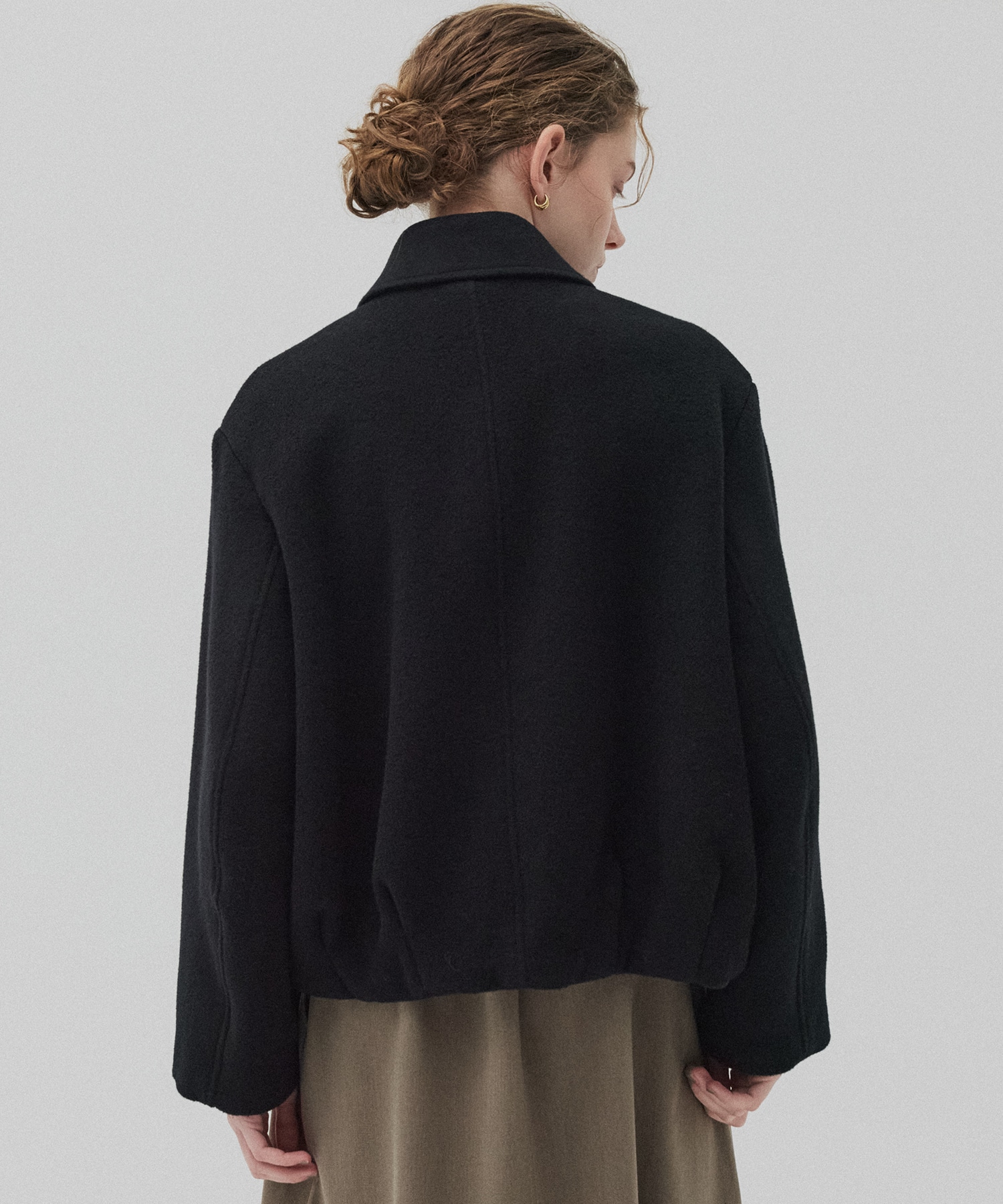 【再入荷】ウールジップタックショートコート