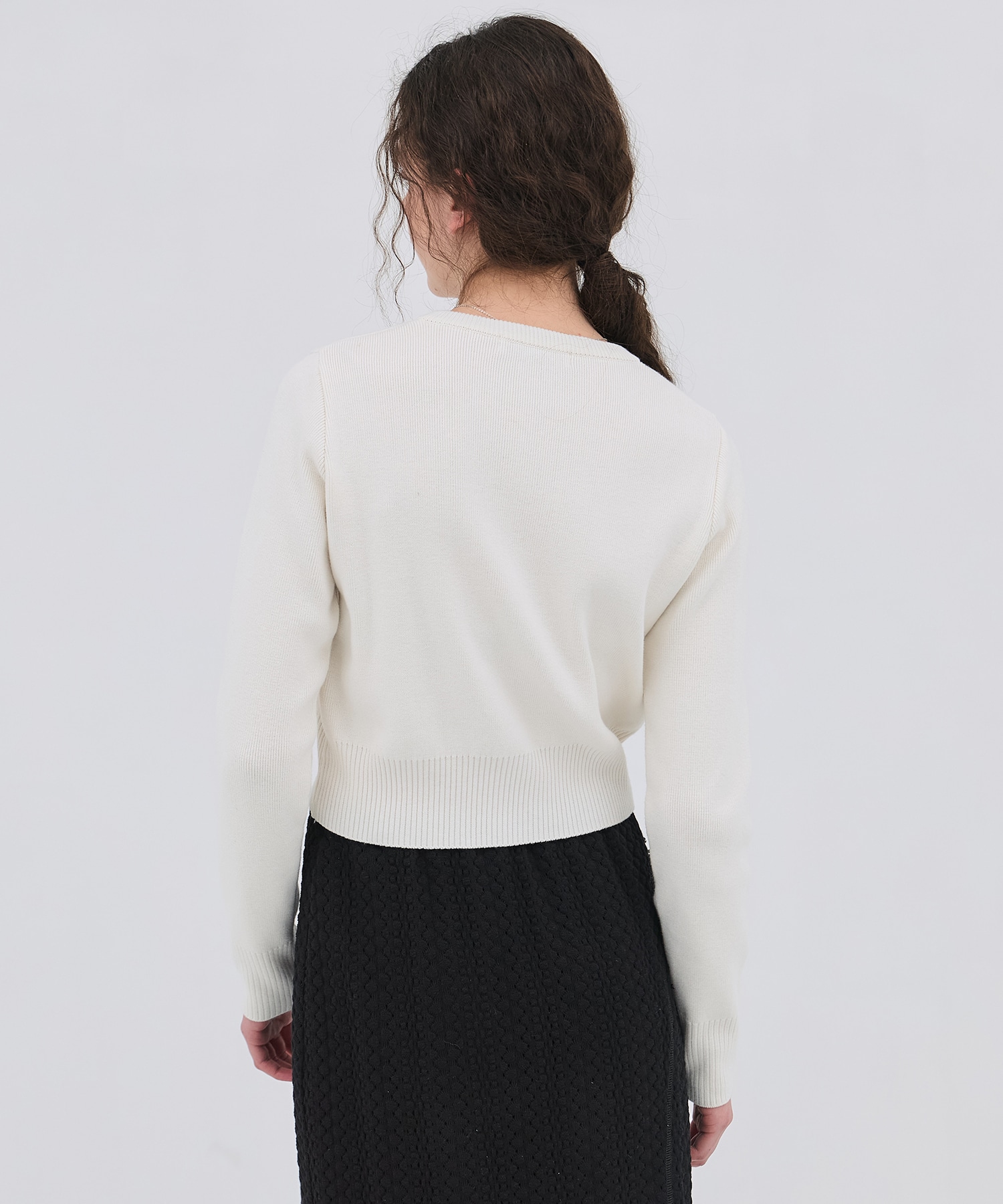 コットンシルククルーカーデ