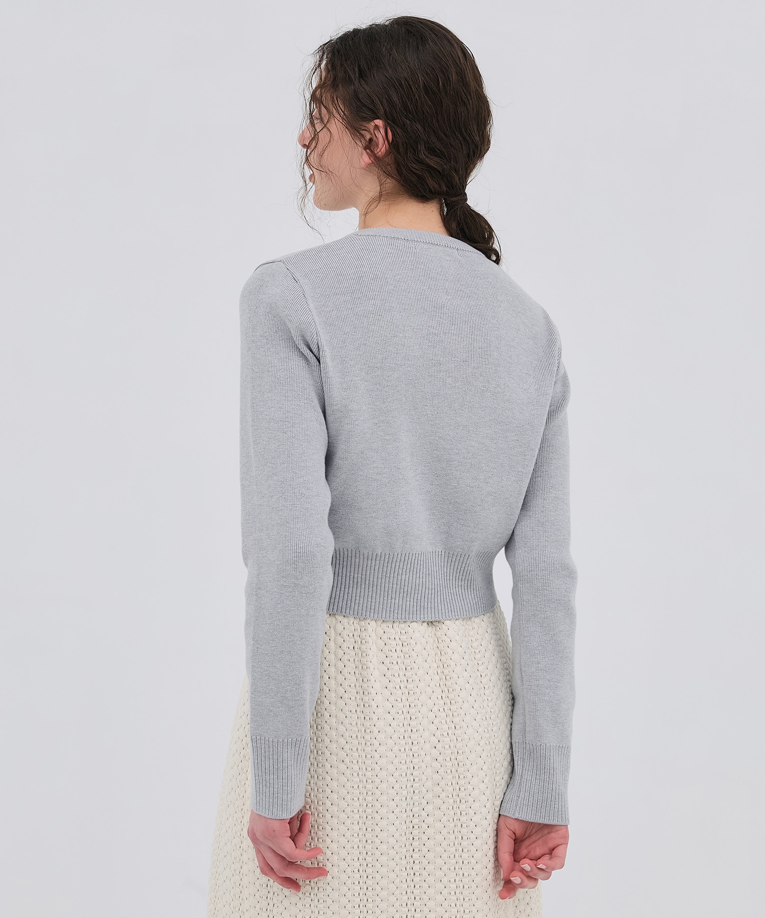 コットンシルククルーカーデ