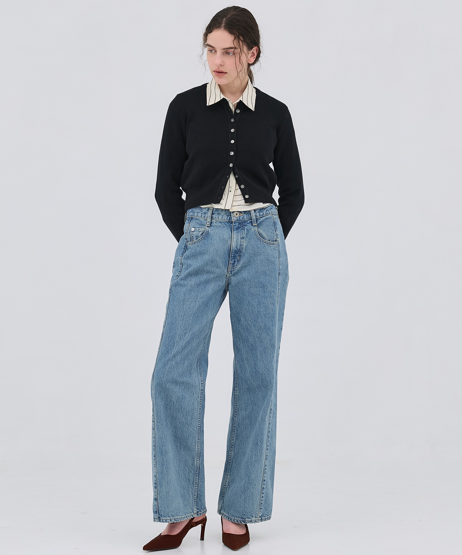 コットンシルククルーカーデ