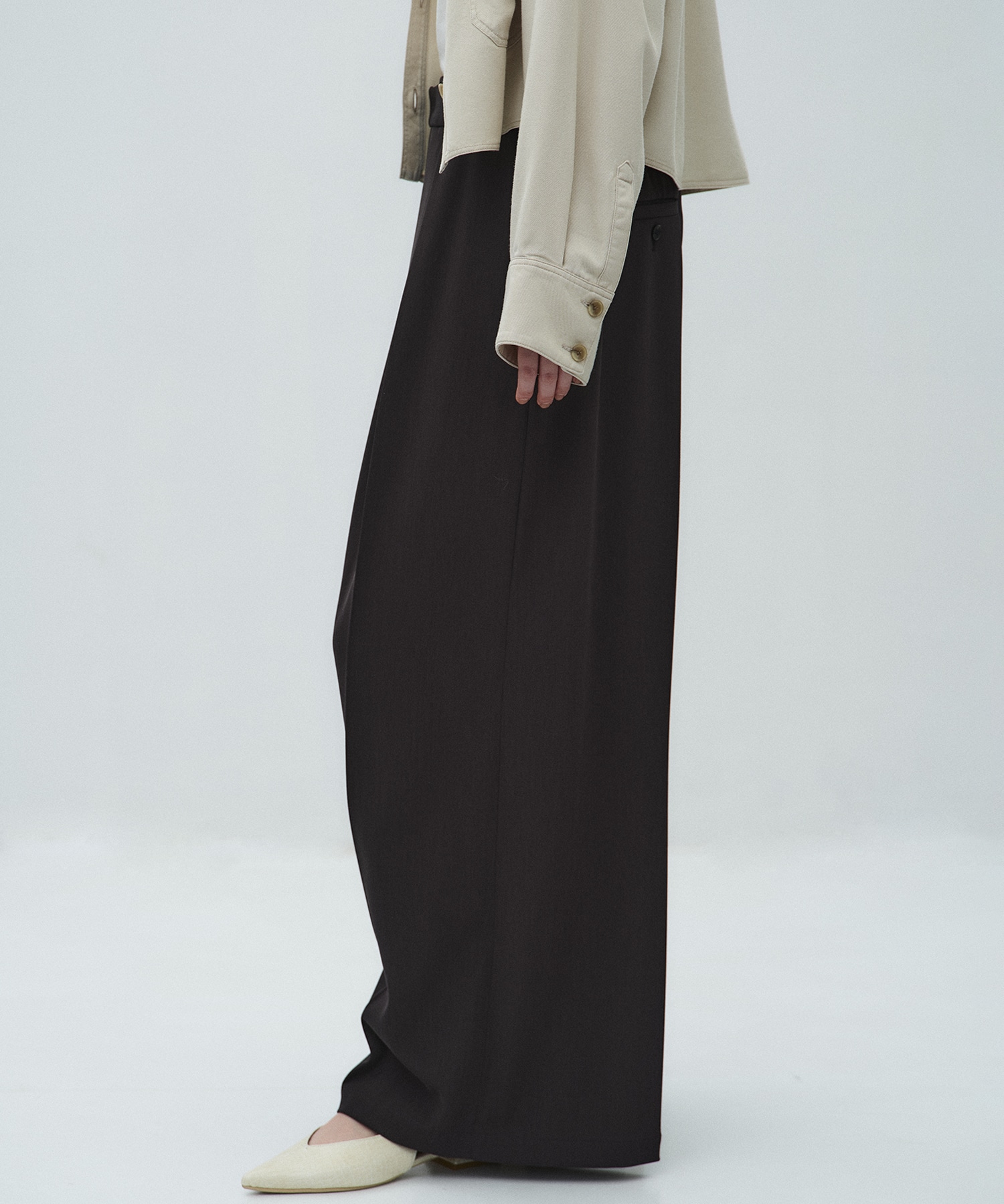 シルキーツイルアシメタックパンツ