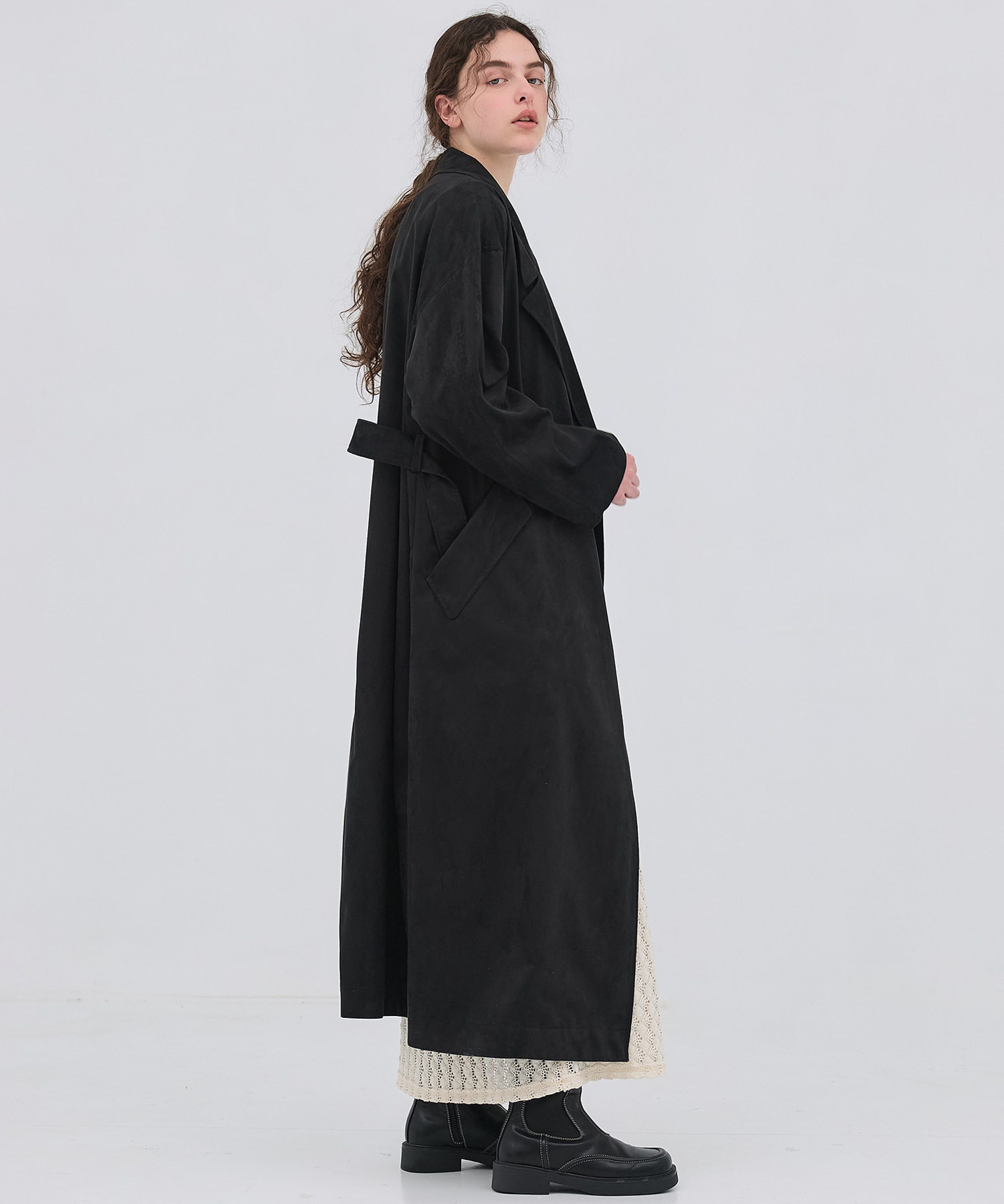 スエードトレンチコート