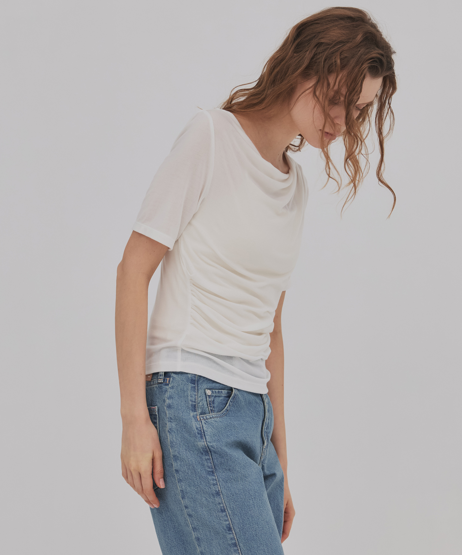 ドレープハープスリーブトップ