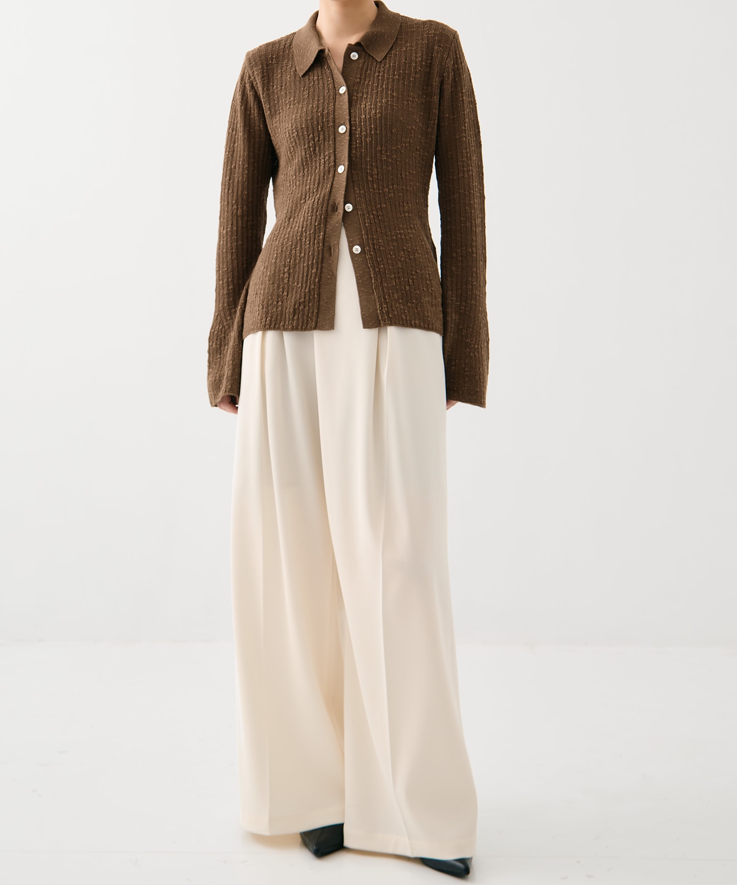 スラブニットカーディガン