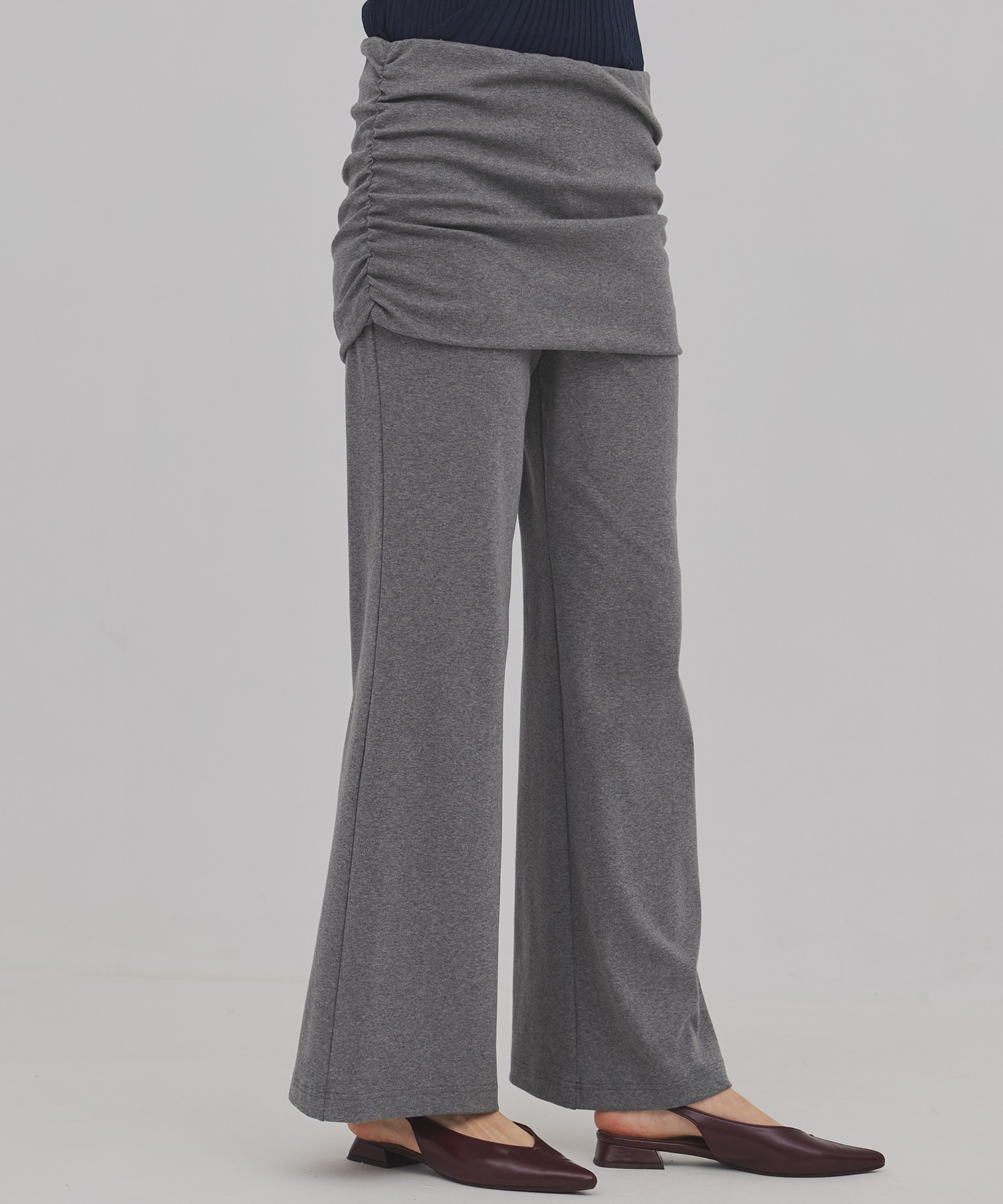 ミニレイヤードフレアジャージーパンツ