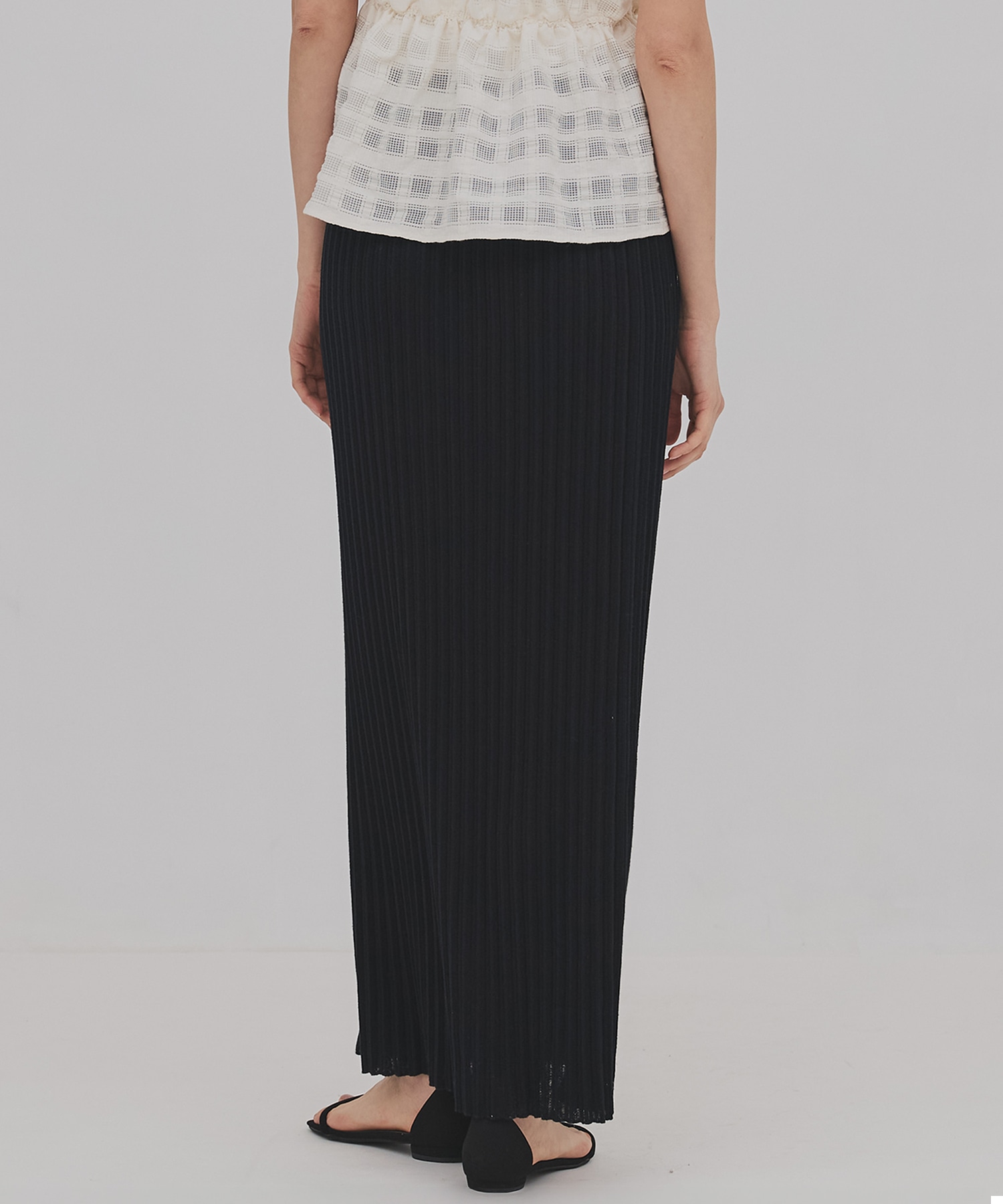 プリーツリブニットタイトスカート