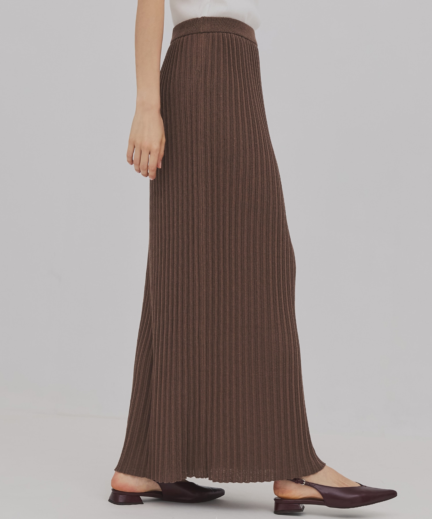 プリーツリブニットタイトスカート