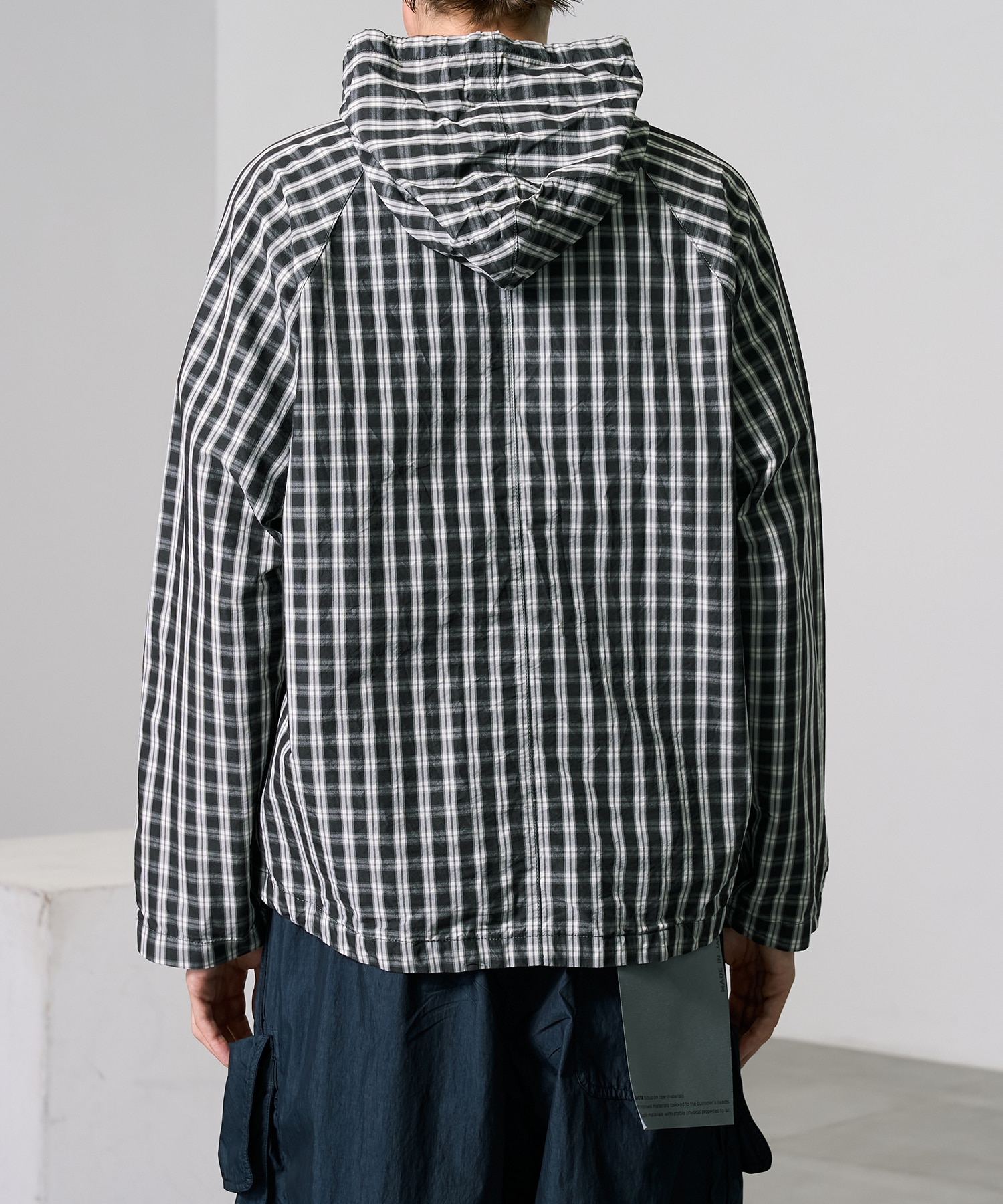 ライトチェックシャツパーカー