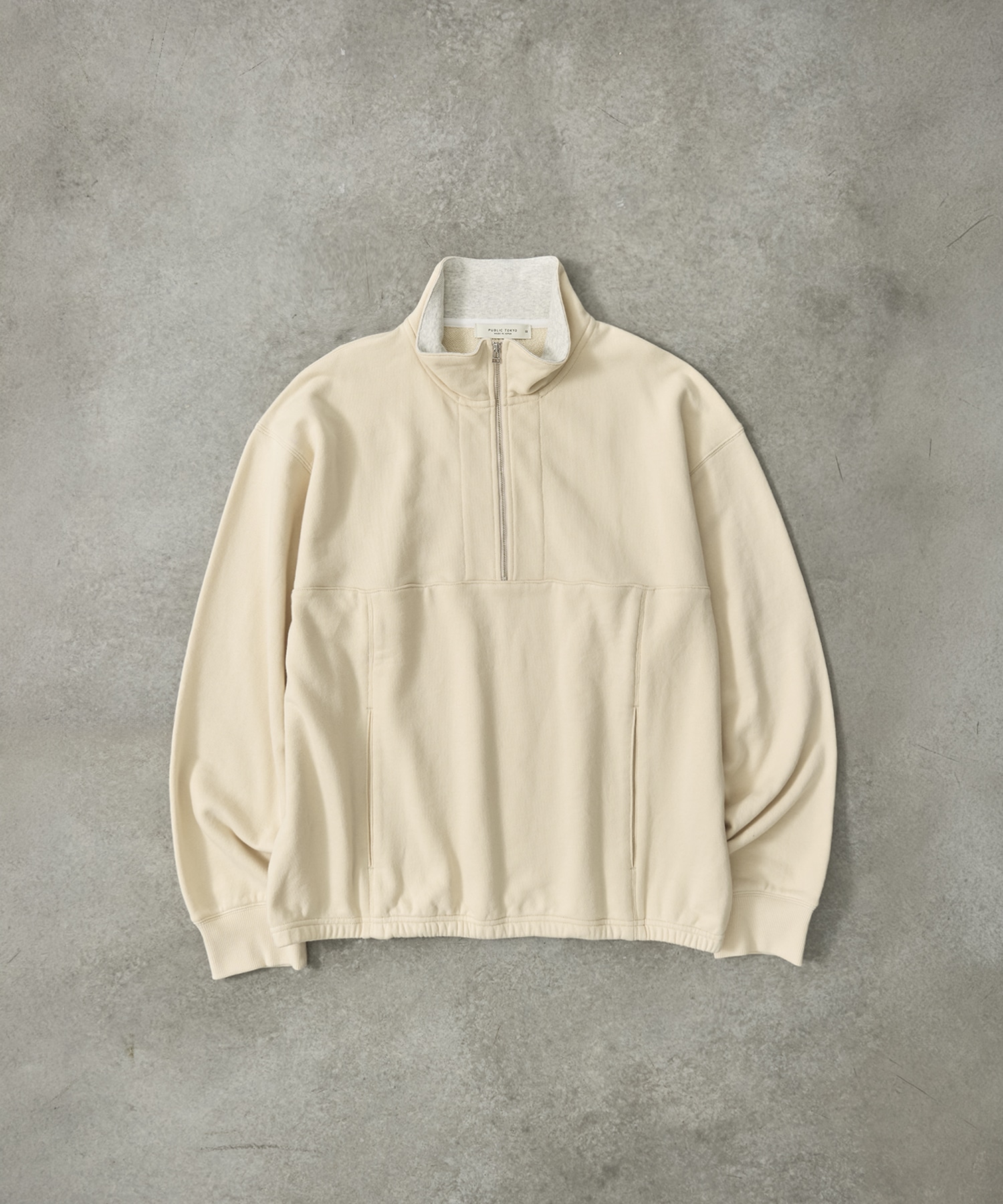 スタンドハーフジップスウェット