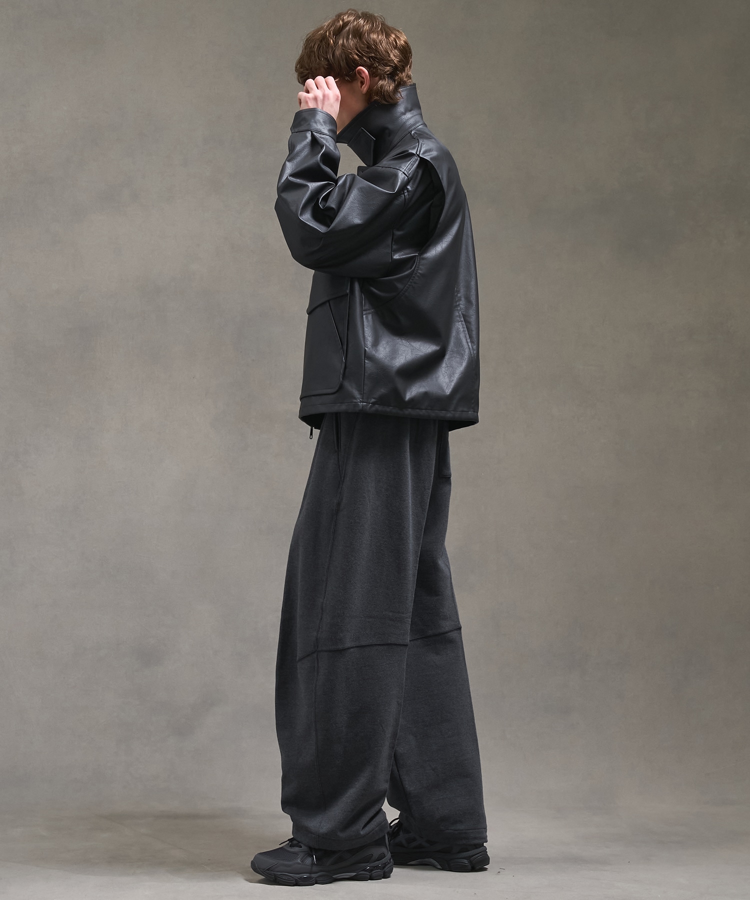 ヴィンテージフェイクレザーブルゾン