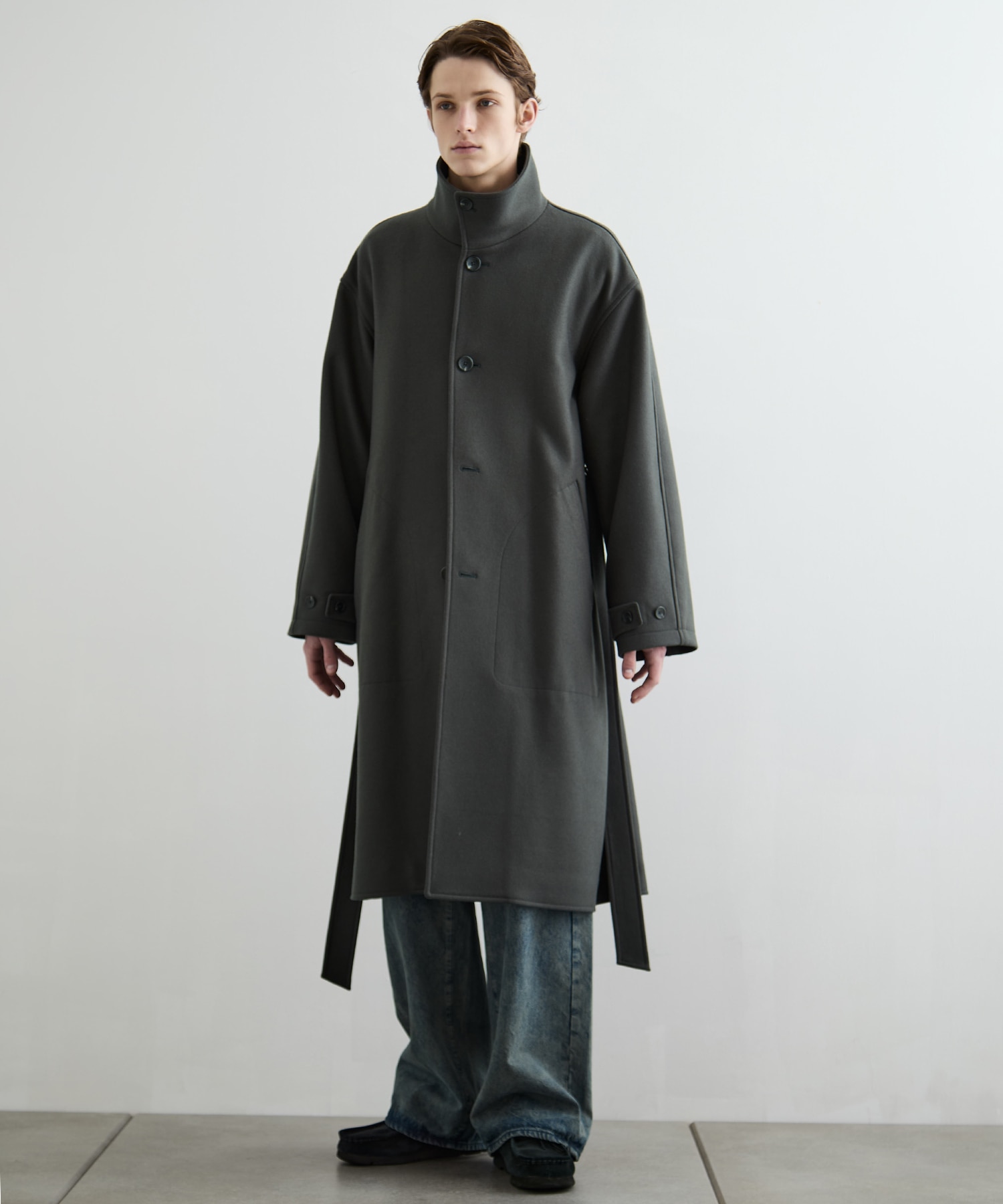 Super140sメルトンスタンドコート